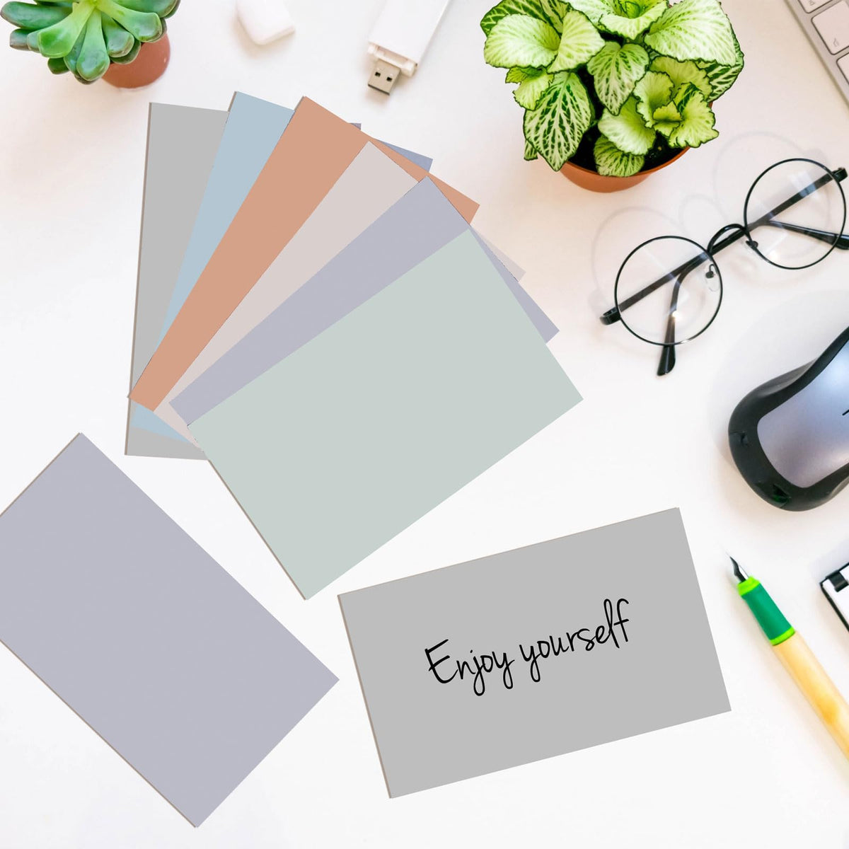 300 Pcs Blank Index Cards Thick Card Stock, 3 x 5 Inch, Soft Color