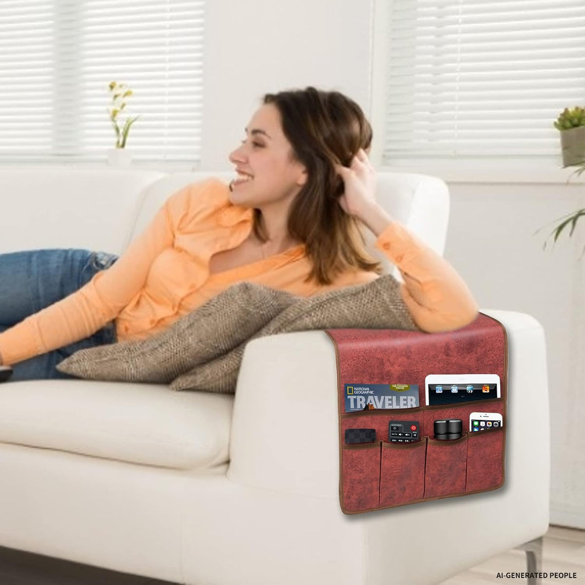 HAOMAIJIA Sofa Armrest Organizer, Remote Control Holder for Recliner Couch