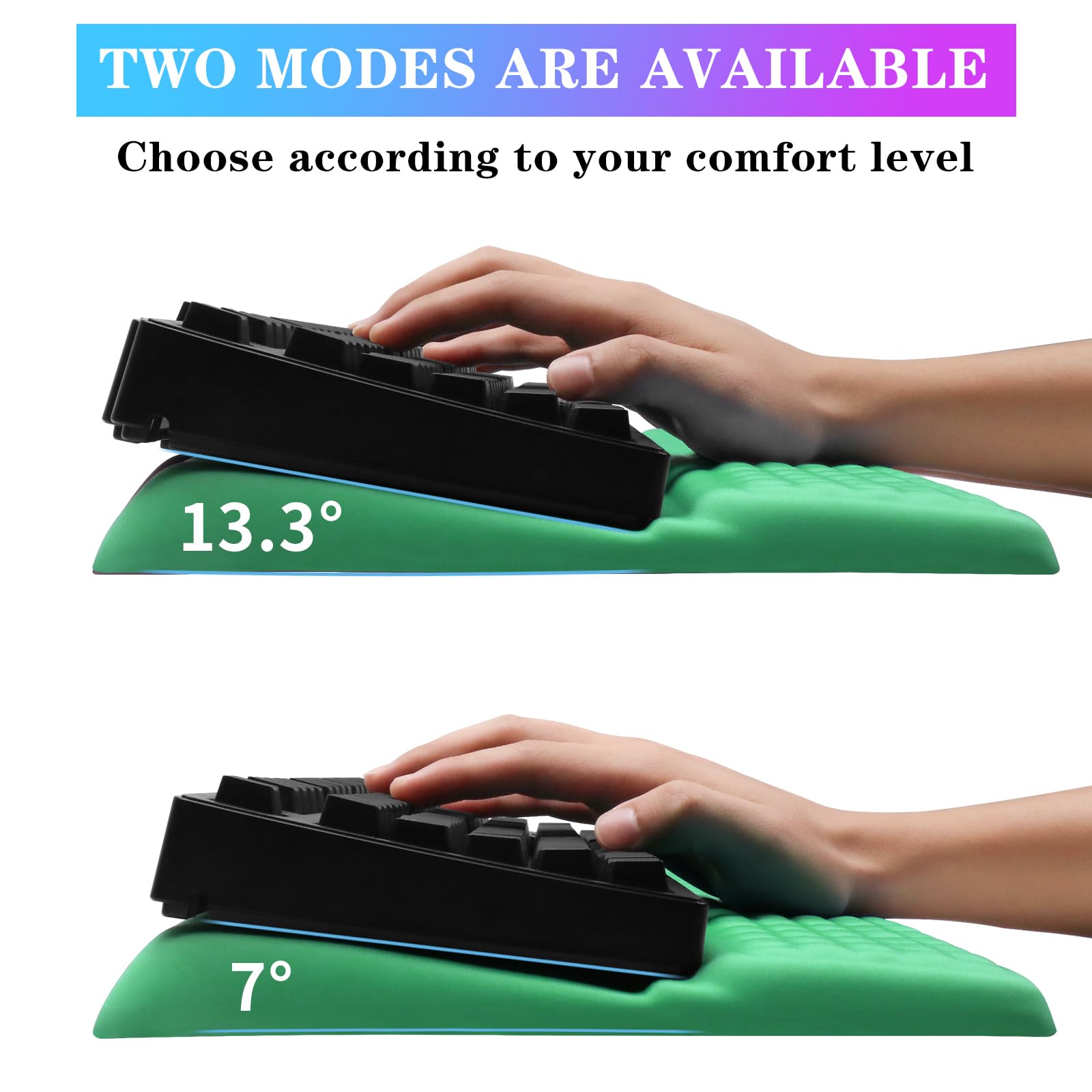 Computer Keyboard Stand with Wrist Rest, Ergonomic Tilted Keyboard Holder - Keyboard Riser with
