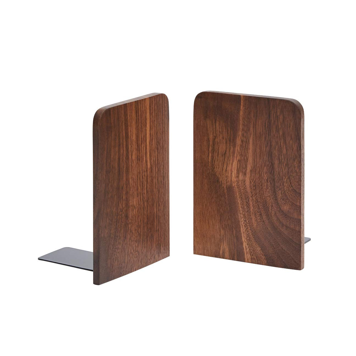 Pandapark Wood Bookends,Non-Skid Bookend for Shelves,Heavy Duty Bookends,Book Stand for Books/CDs,1