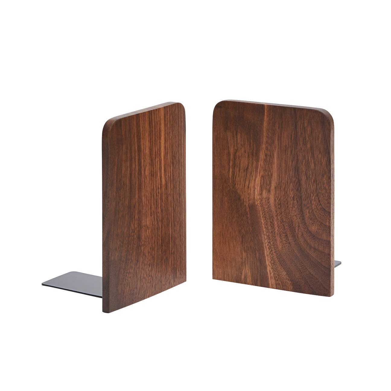 Pandapark Wood Bookends,Non-Skid Bookend for Shelves,Heavy Duty Bookends,Book Stand for Books/CDs,1