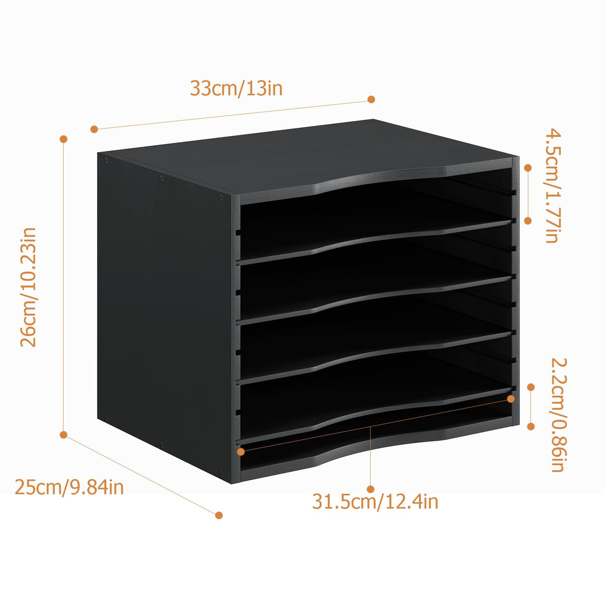 Bamjoy Wood 5 Tier Desktop Organizer, Paper Organizer Mail Sorter, File Holder Letter Document