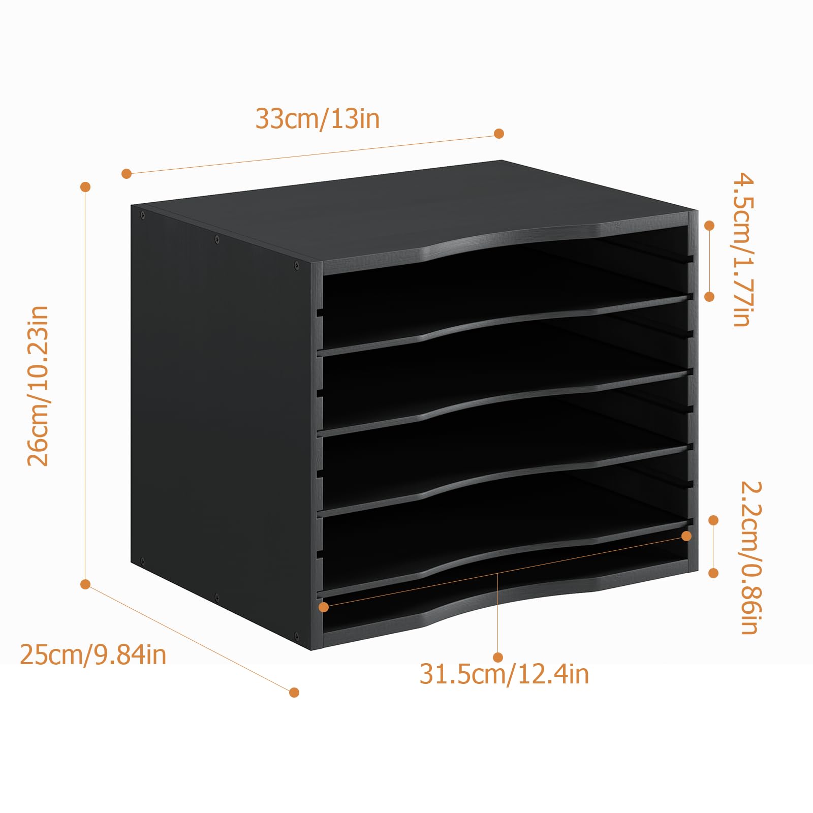 Bamjoy Wood 5 Tier Desktop Organizer, Paper Organizer Mail Sorter, File Holder Letter Document