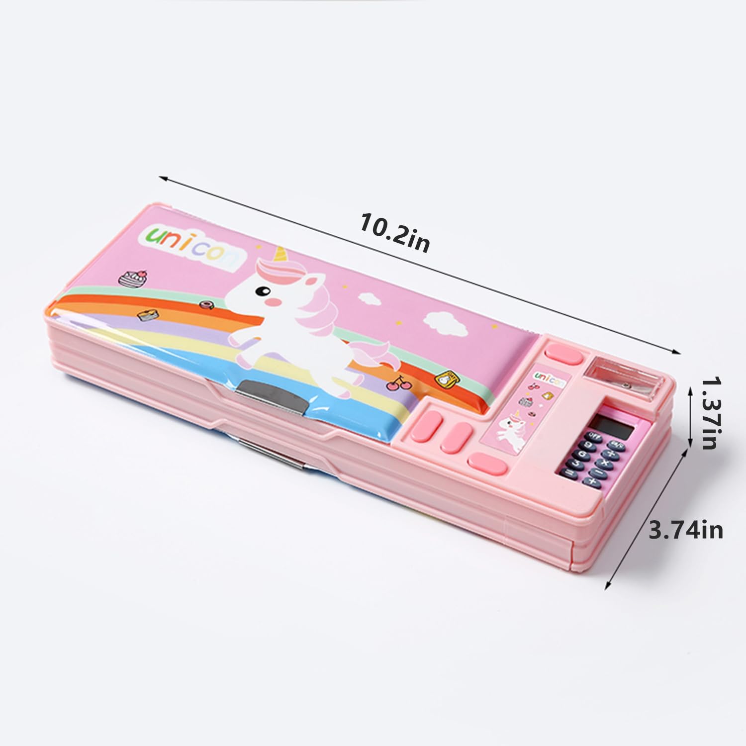 Ristpal Pop Up Multifunction Pencil Case, Cute Cartoon Pen Box Organizer Stationery with