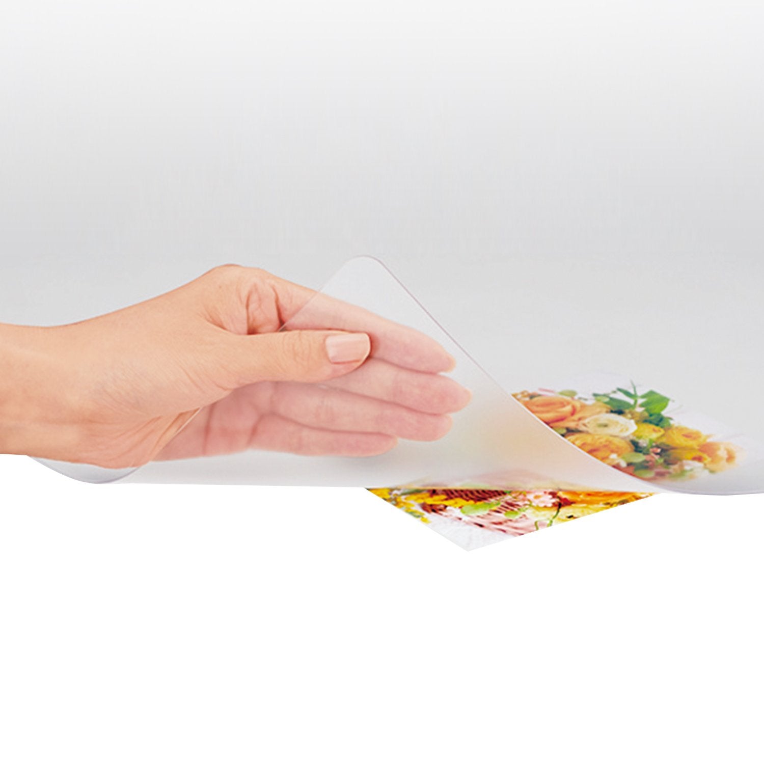 Plus 41-015 Desk Mat, Transparent, Mouse Compatible, Double-Sided Transfer Reduction, 39.0 x 23.2