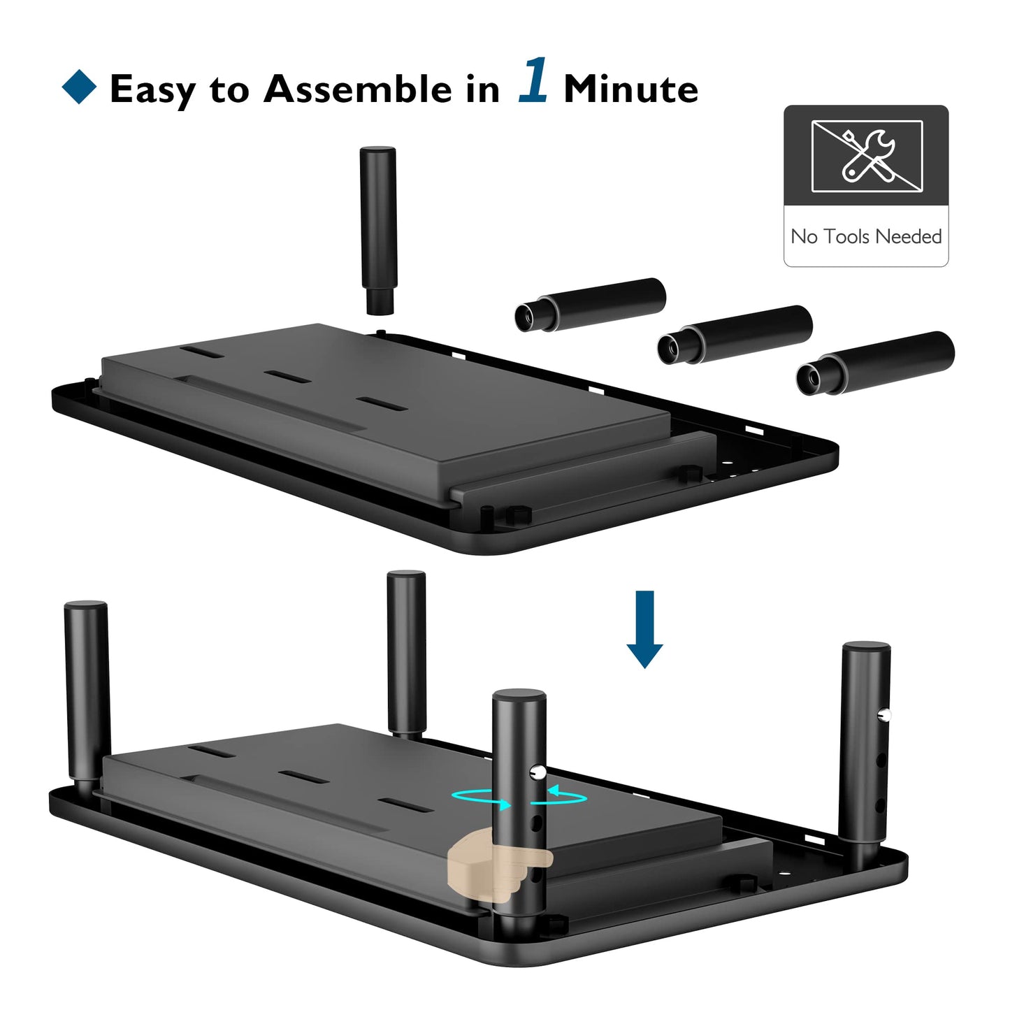 BONTEC 1 Pack Adjustable Monitor Stand Riser with Drawer, Supports 44lbs