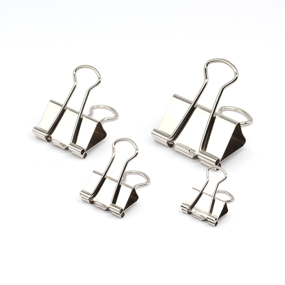 Binder Clip Paper Clamps, Assorted Sizes (Mini, Small, Medium, Large), 100 Pcs Clips for Office