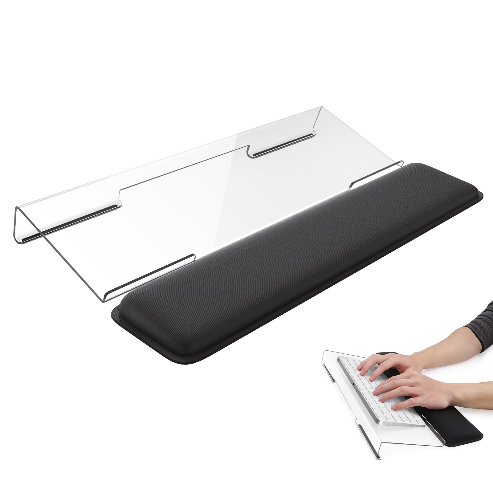Laborio Computer Keyboard Wrist Rest, Keyboard Riser Stand for Desktop