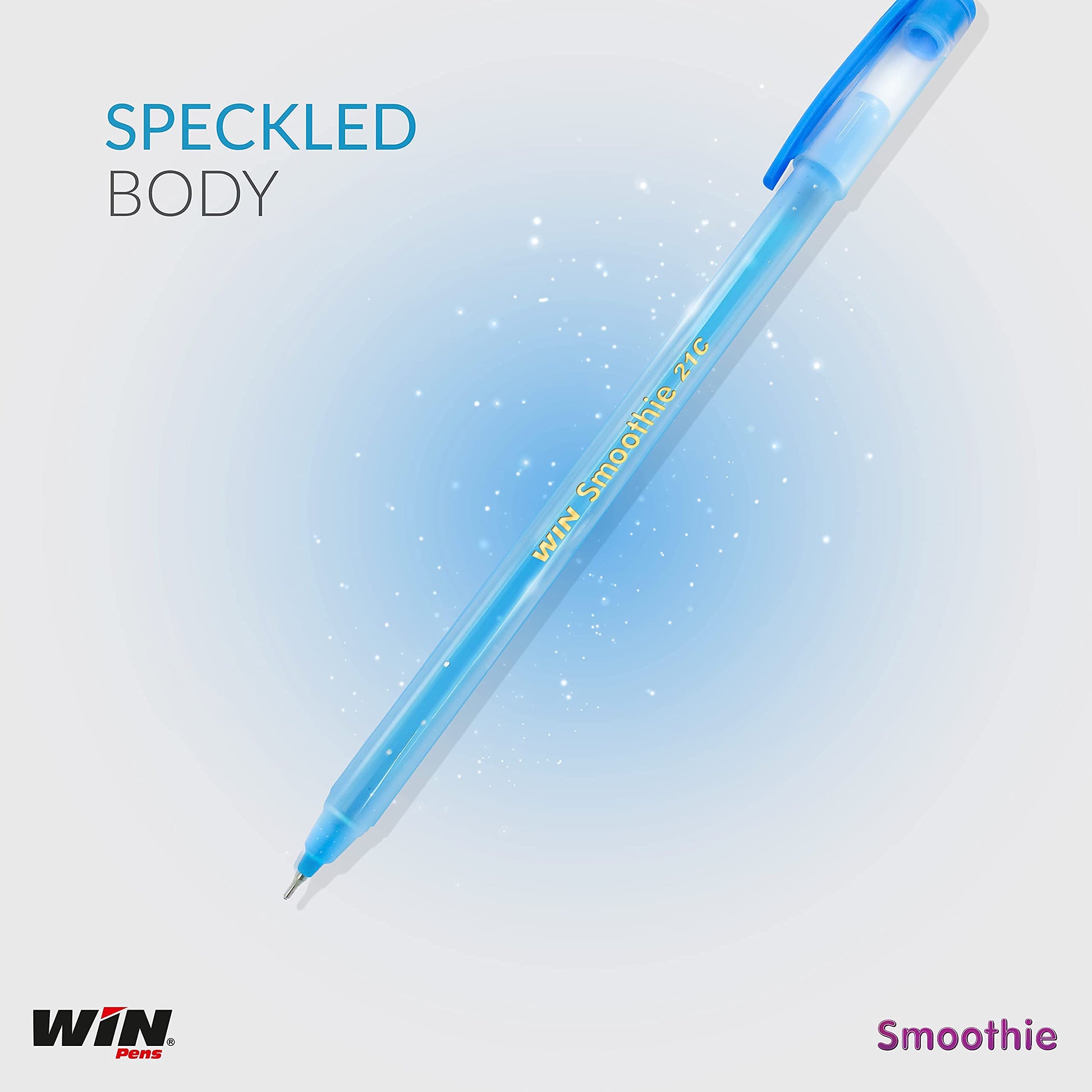 WIN Smoothie Ball Pens | 40 Pens (20 Blue Ink & 20 Black Ink) | 0.7 mm Tip | Comfortable Writing |