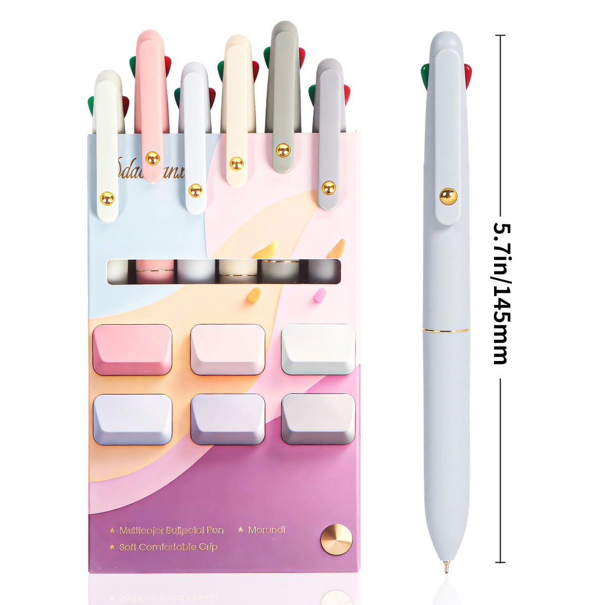 Ddaowanx Multicolor Pens Ballpoint,12 Pcs 4-in-1 Multicolored Pen 0.5mm