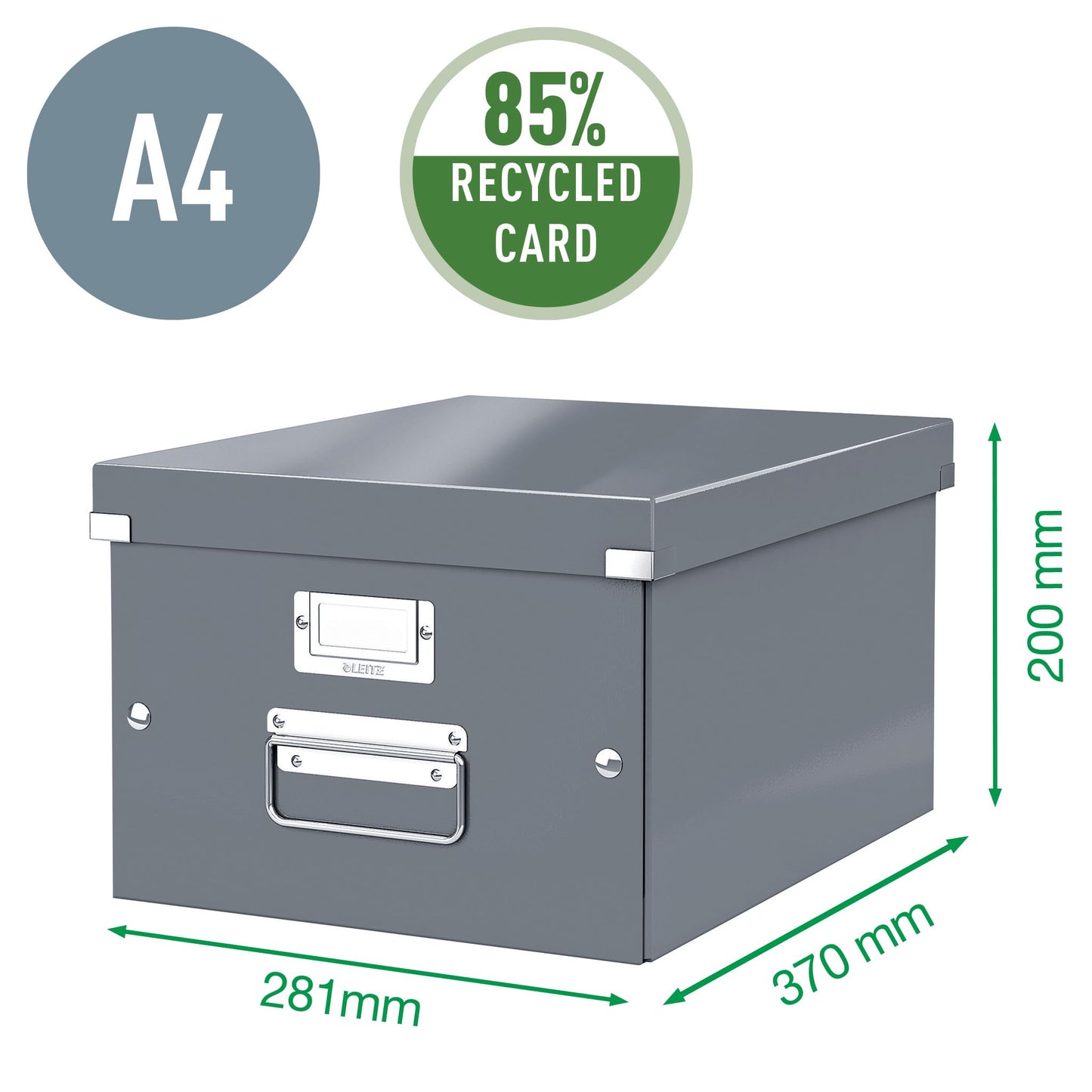Leitz Click & Store Storage Box, Medium Organizer Box, Collapsible, Stackable, Patented Design