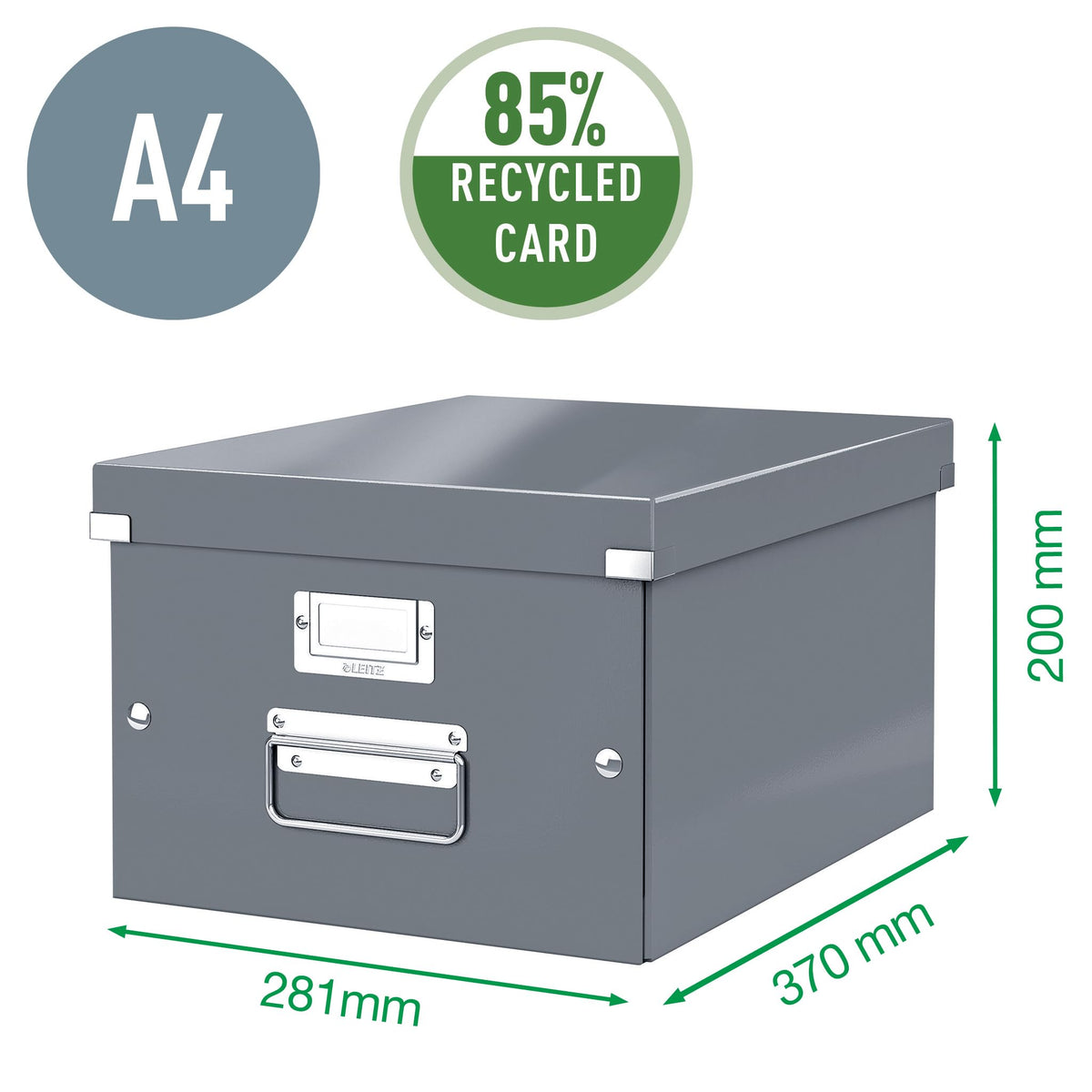 Leitz Click & Store Storage Box, Medium Organizer Box, Collapsible, Stackable, Patented Design