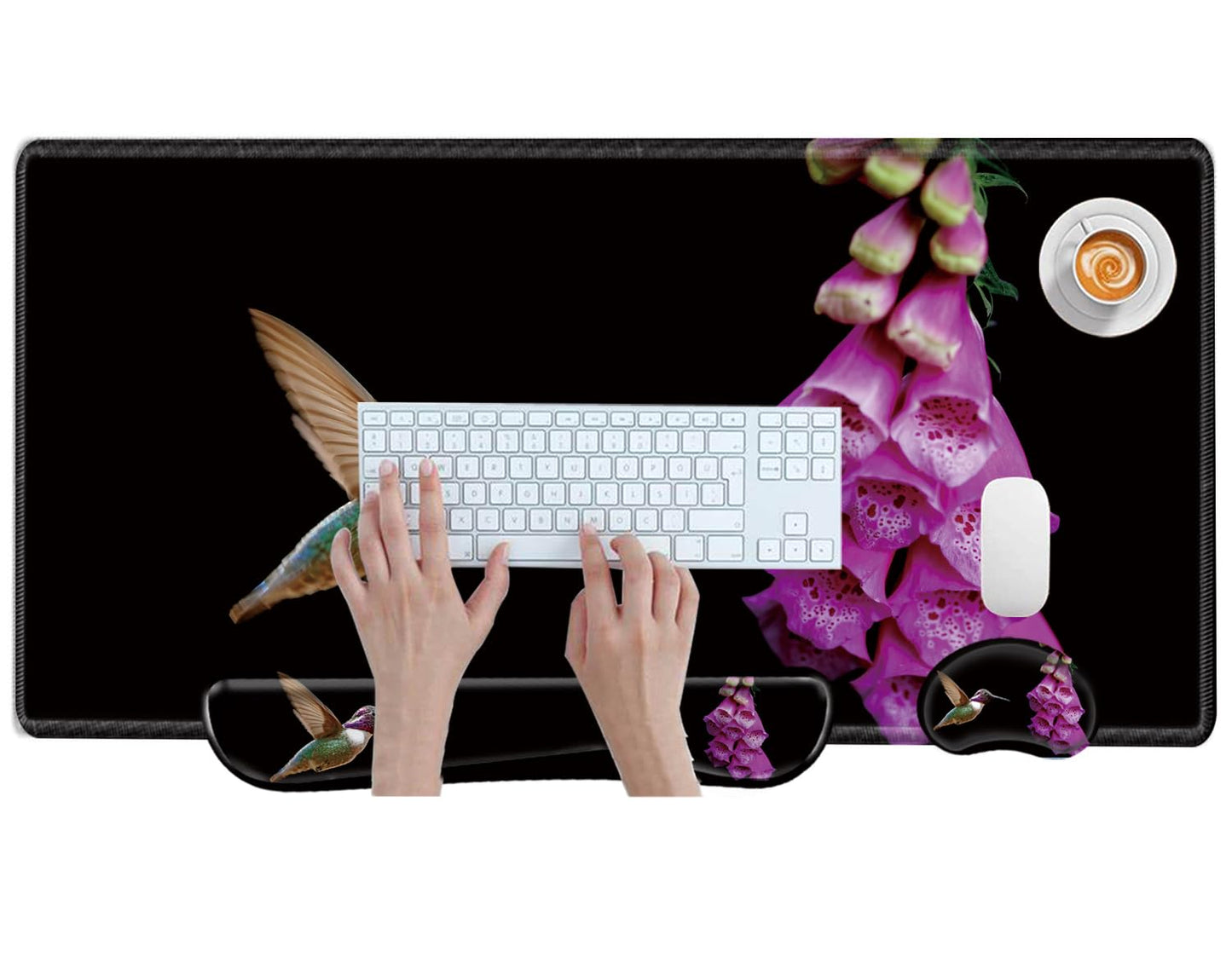 Large Mouse Pad and Keyboard Wrist Rest 31.5x15.75 Desk Mat 3 in 1 Keyboard Wrist Support for Women