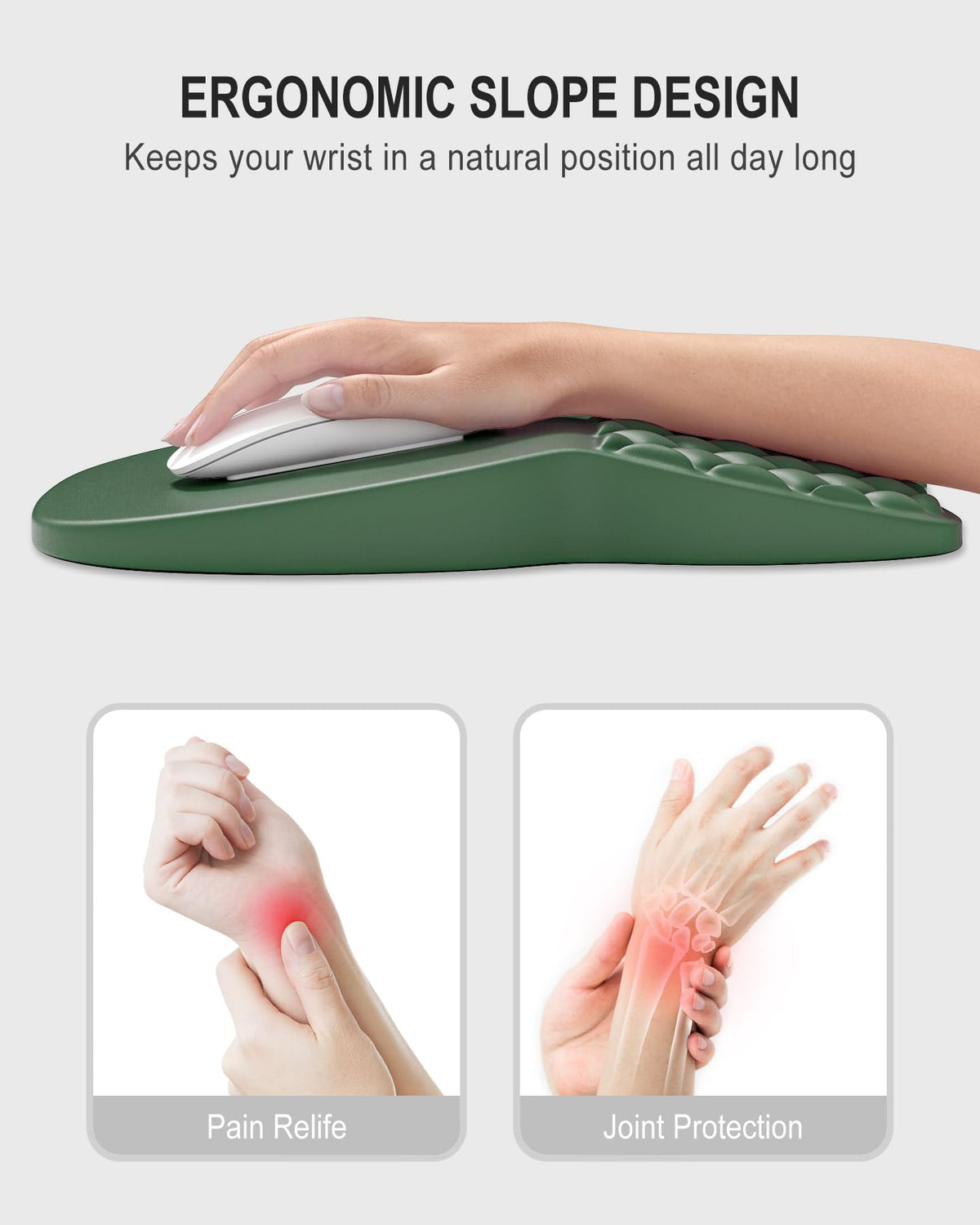 Auhoahsil Ergonomic Mouse Pad with Wrist Rest, Comfortable Slope Computer Mouse Mat with Wrist
