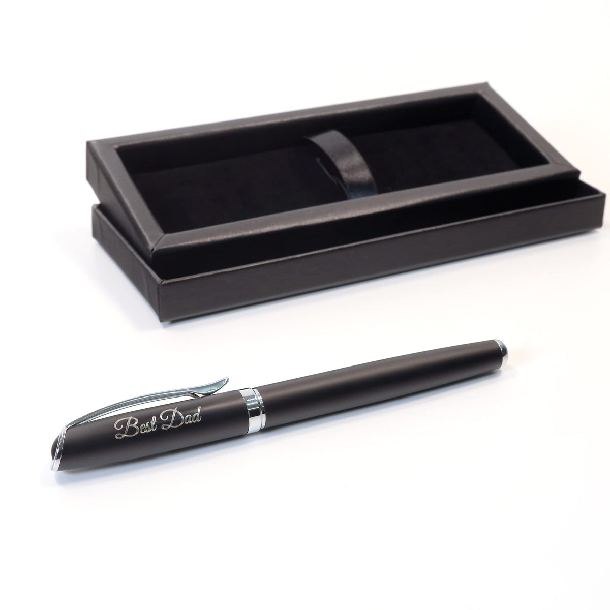 Personalised Custom Premium Satin Black Metal Fountain Pen + Gift Box | Design A Truly Unique