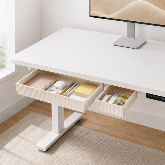 Under Desk Drawer Organizer, 2 Pack Self Adhesive Desk Storage Drawers