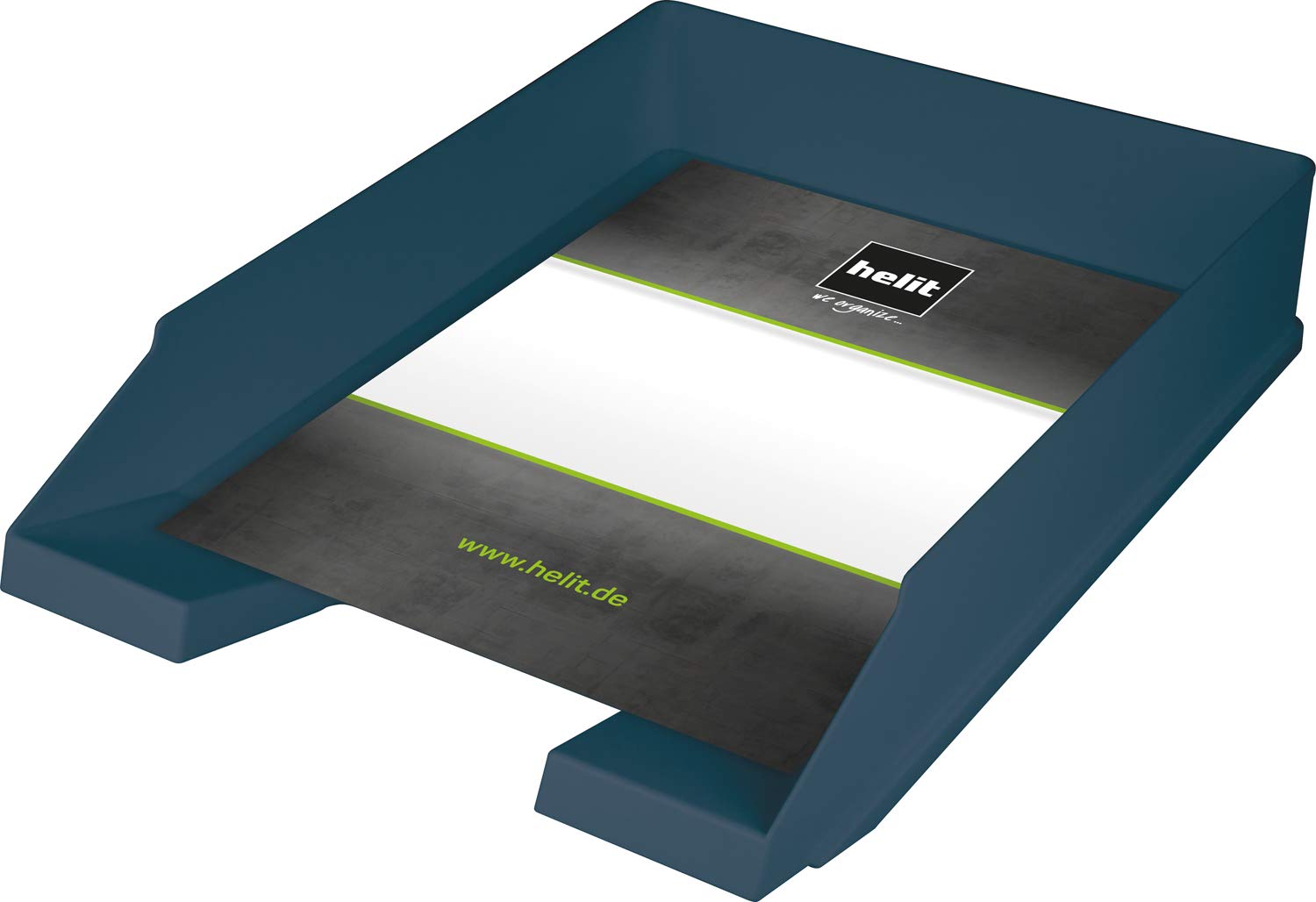 Helit The Green Staff Letter Tray DIN A4-C4 Recycled Plastic Blue Angel Certified Pack of 1 Blue