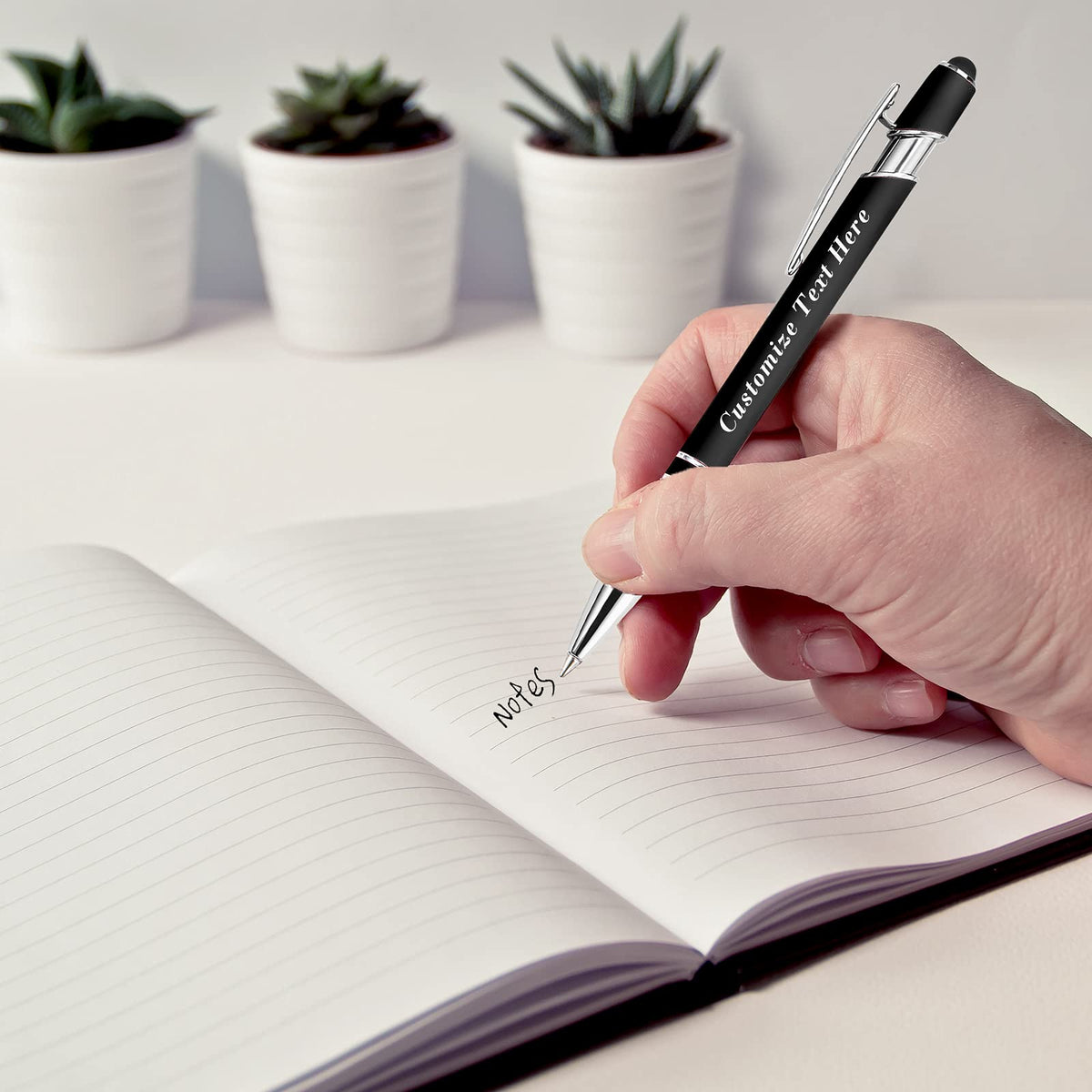 Personalized Pens Bulk with Stylus Tip 24 Pcs Custom Engraving Ballpoint Pens with Name Message