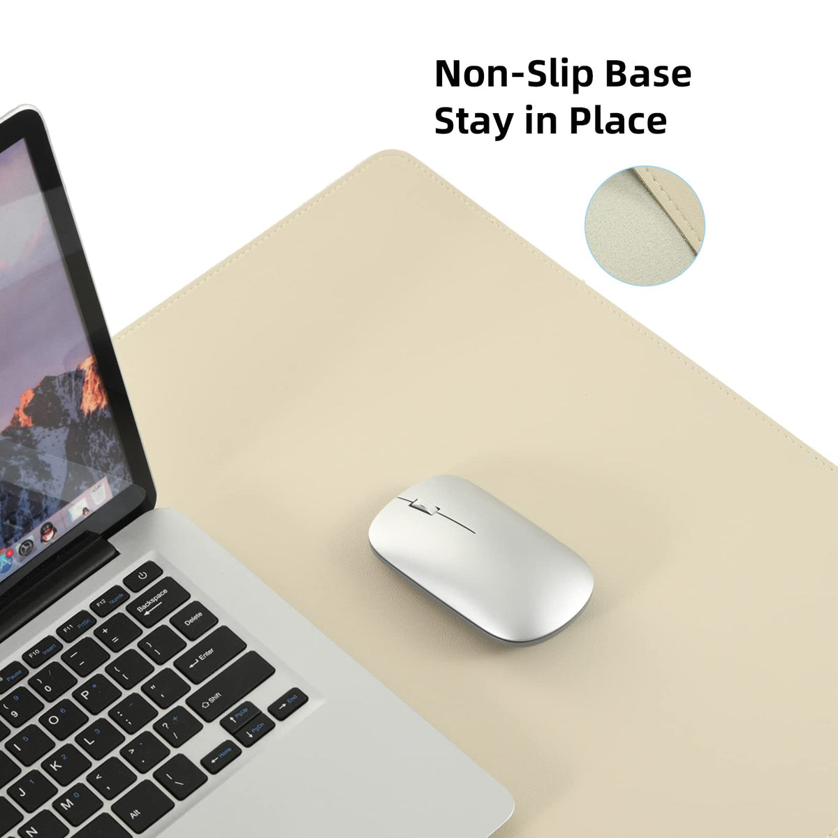 Leather Desk Pad Blotter,Wolaile 36x17 inch Big Keyboard Mouse Pad,Waterproof Non-Slip Writing Desk
