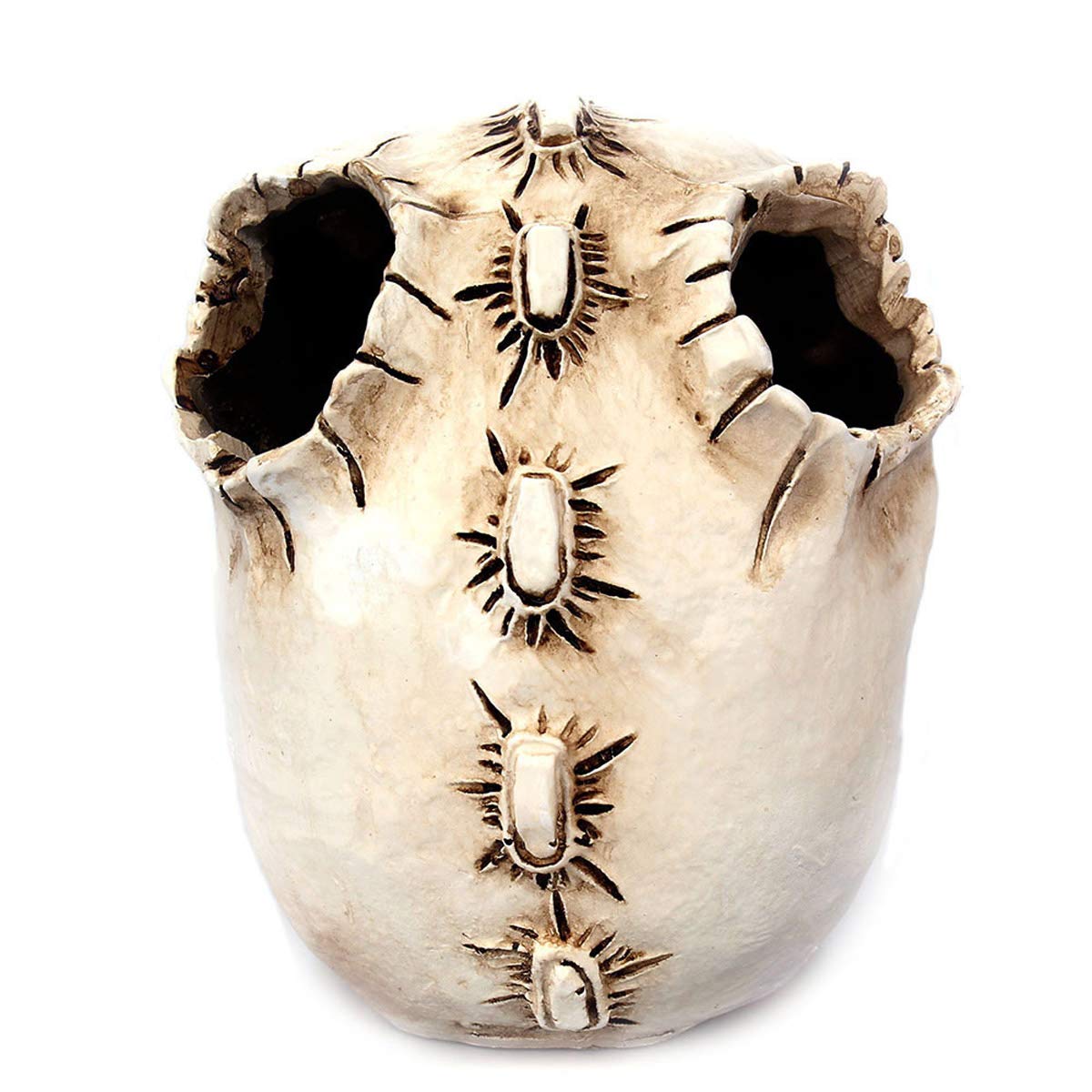 UnionKK 1 PCS Skull Pencil Holder Skeleton Pen Storage Organizer for Office Desk Skull Head Makeup