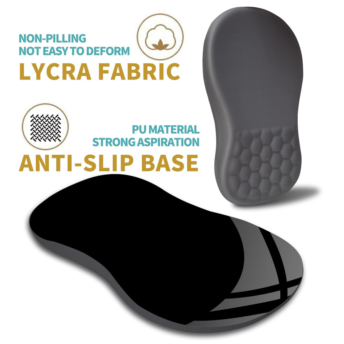 Hokafenle Ergonomic Mouse Pad Wrist Support with Massage Design, Wrist Rest Pain Relief Mousepad