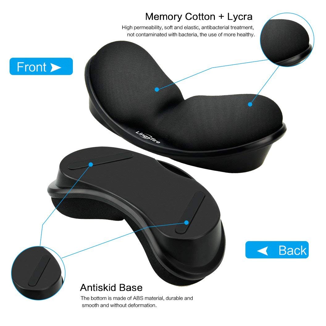 LINGSFIRE Memory Foam Mouse Wrist Rest Keyboard Wrist Rest Pad Anti-Skid Mousepad Support Wrist