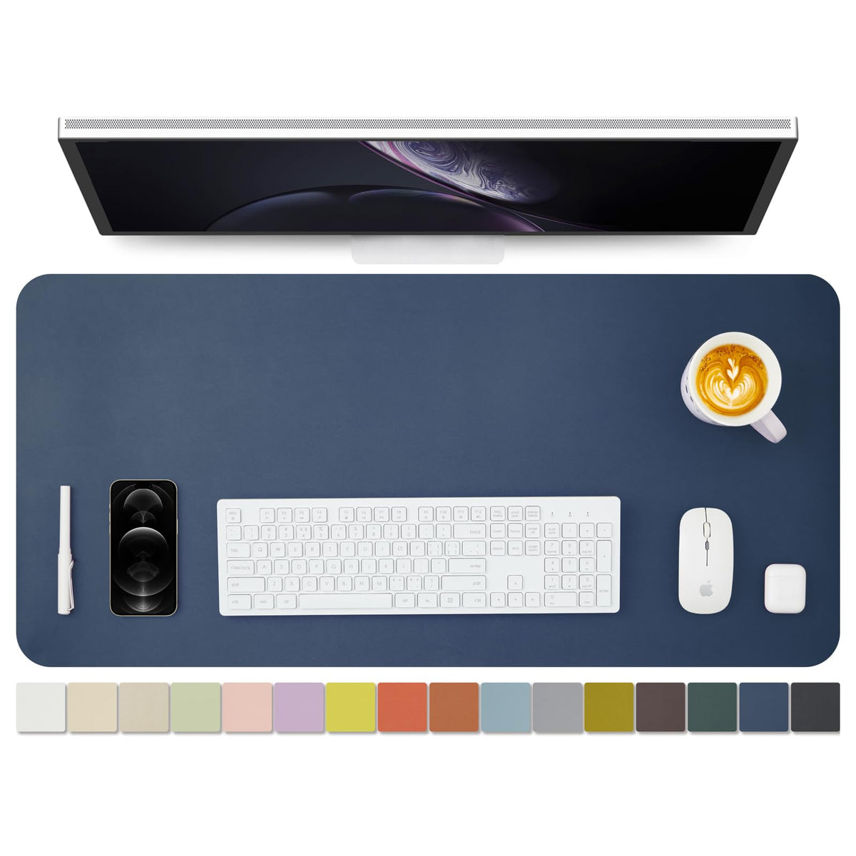 Leather Desk Mat - Non-Slip PU Desk Pad for Office and Home - Desk Organization and Accessories