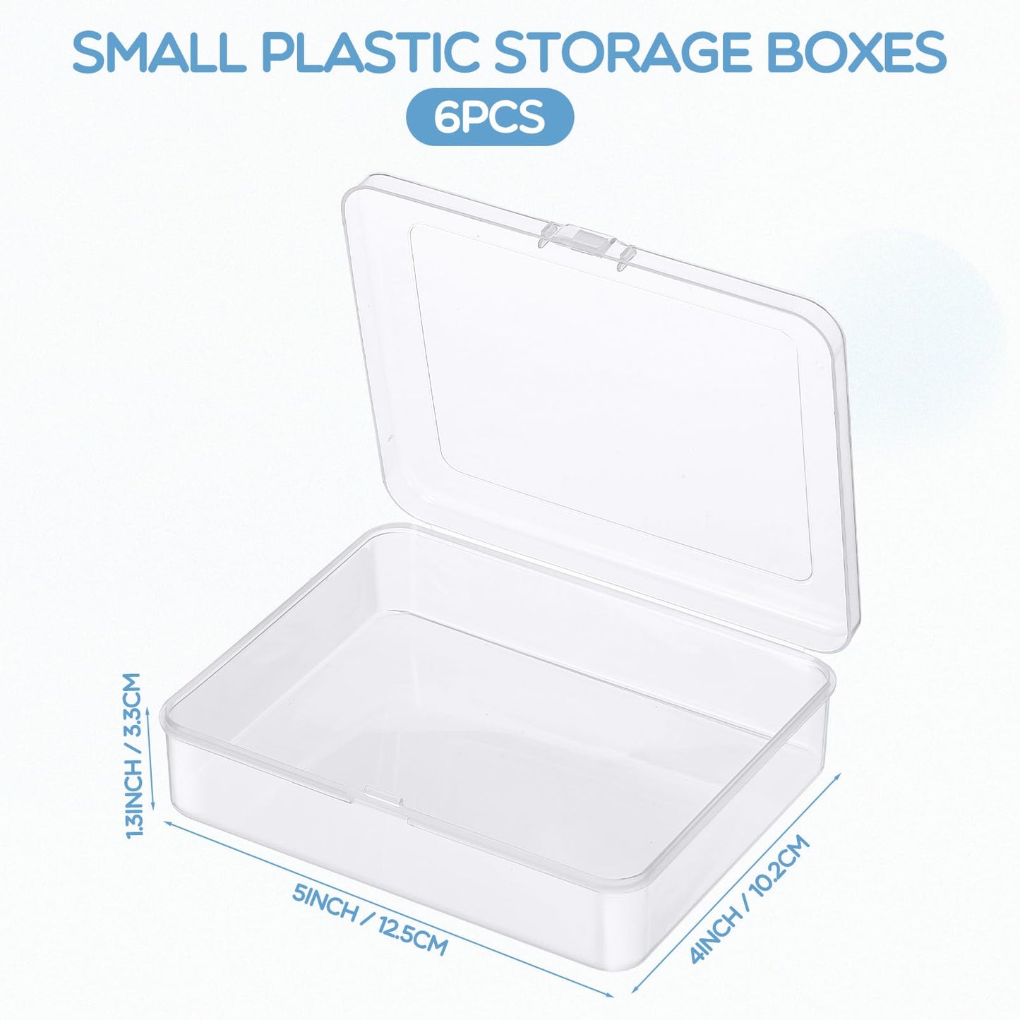 Jetec 18 Pieces Small Clear Plastic Storage Box, 5 x 4 x 1.3 Inch