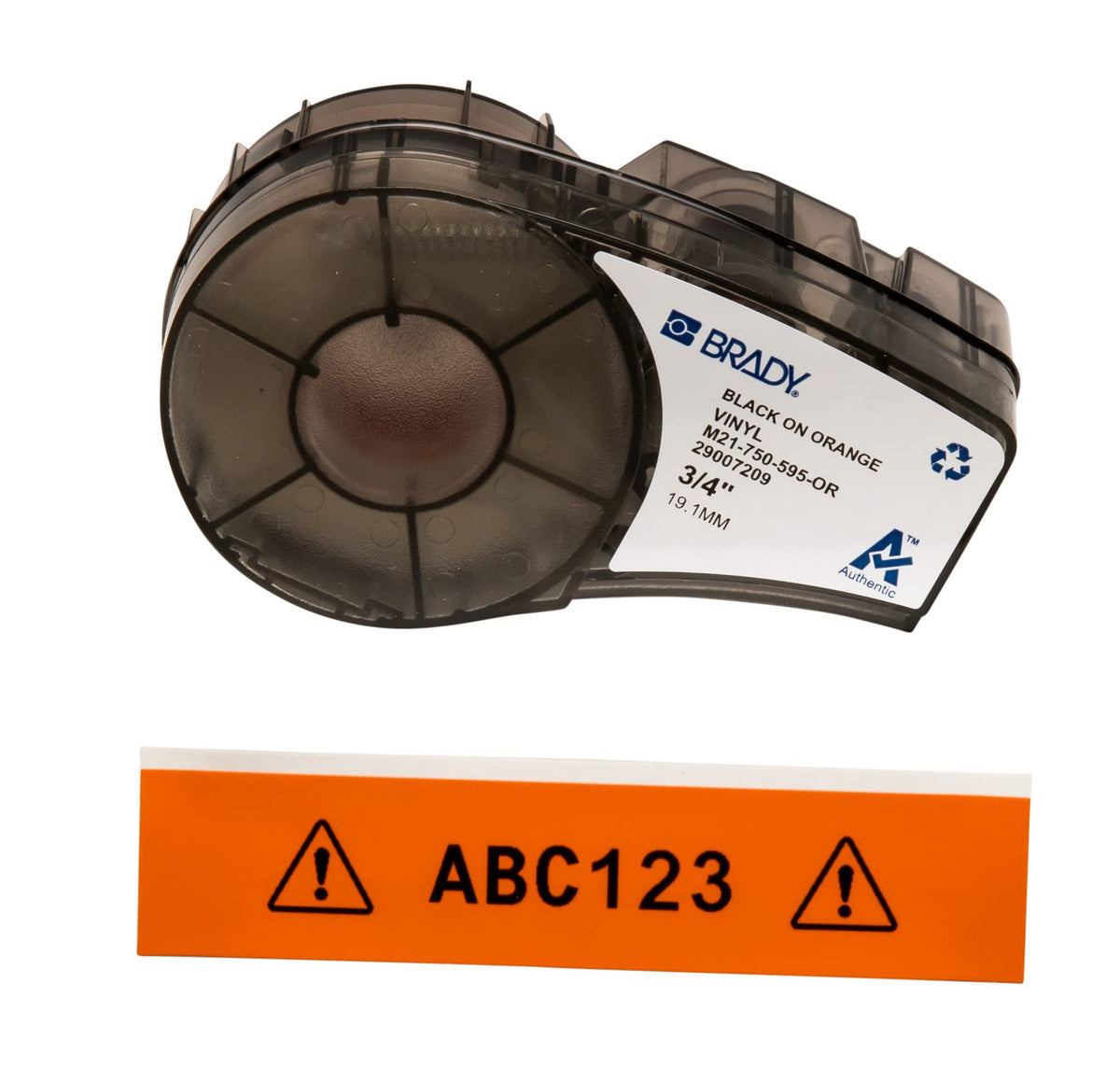 Brady Authentic (M21-750-595-OR) All-Weather Vinyl Label for Indoor/Outdoor ID, Lab and Equipment