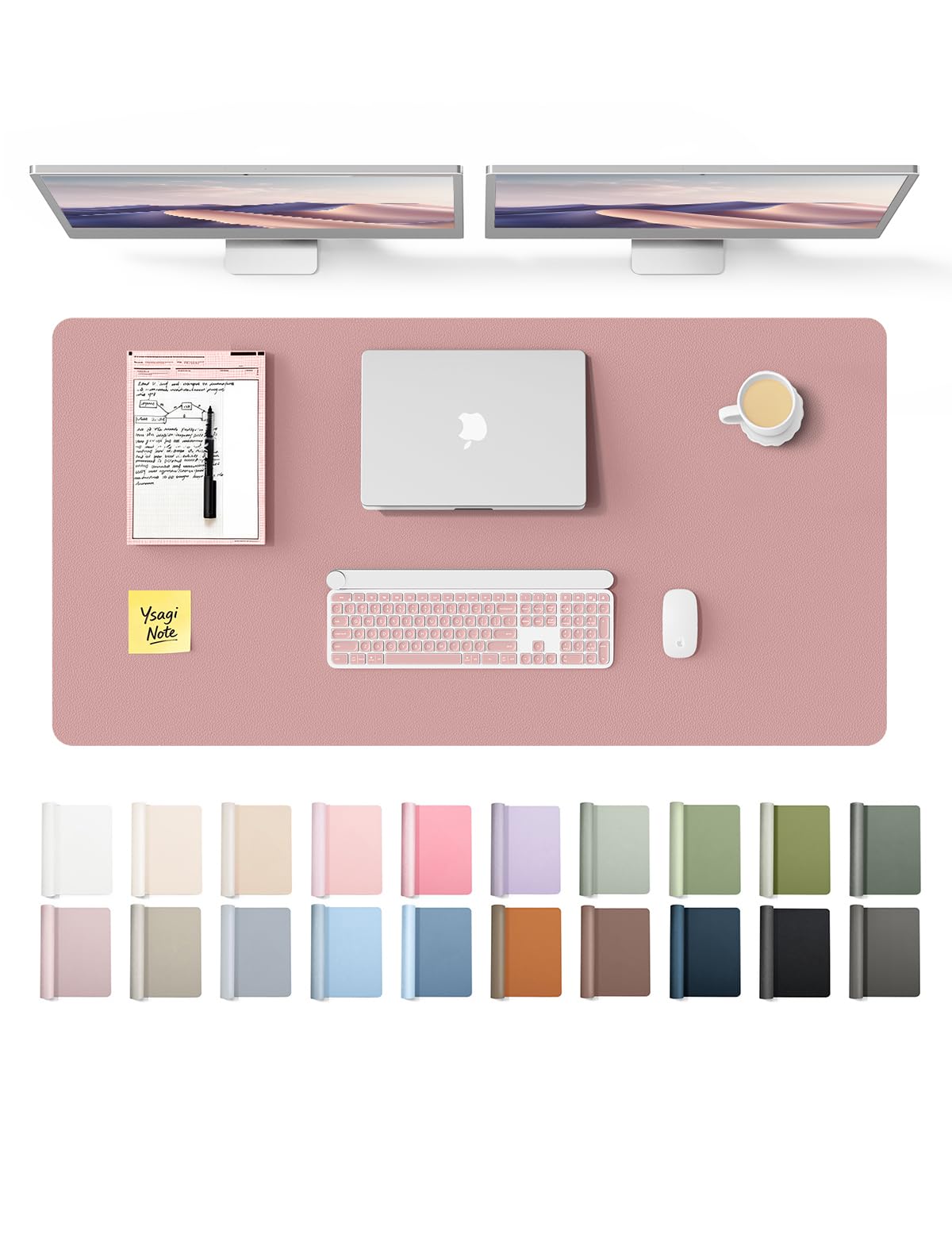 YSAGi Leather Desk Protector, Office Mat, Large Mouse Mat, Non-Slip PU Leather Blotter, Laptop Pad