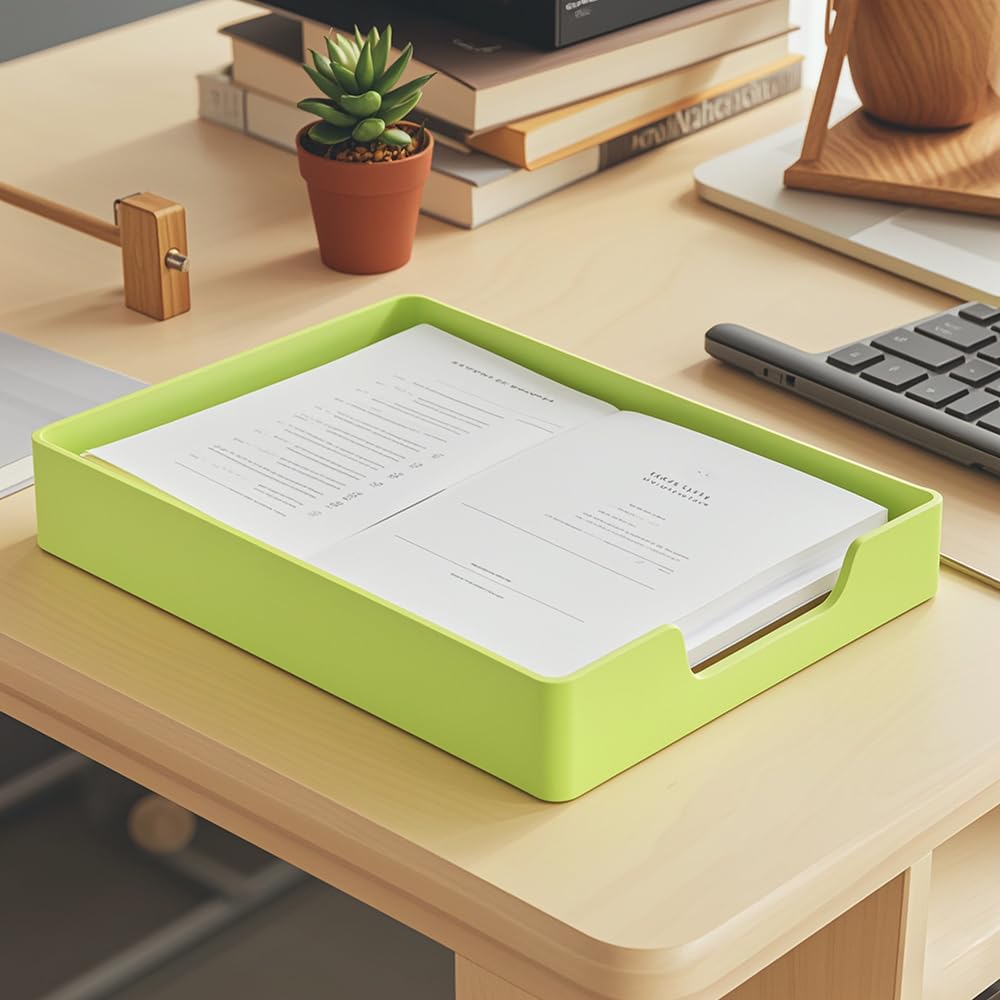 RHONZHAO Letter Tray, 2 Pack Stackable Desk Organizer for Office