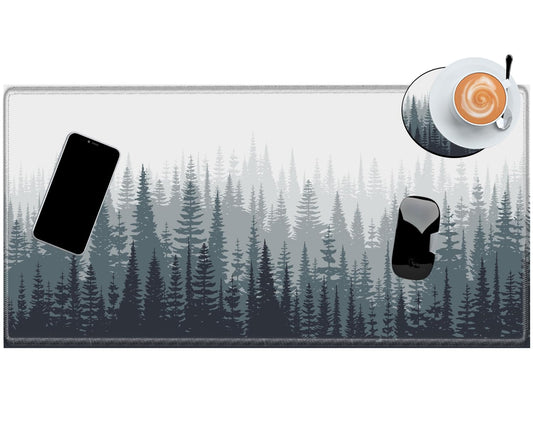 Misty Forest Mouse Pad 24x12 Desk Mat for Desktop Gaming Mousepad Long Desk Pad Stitched Edges XL