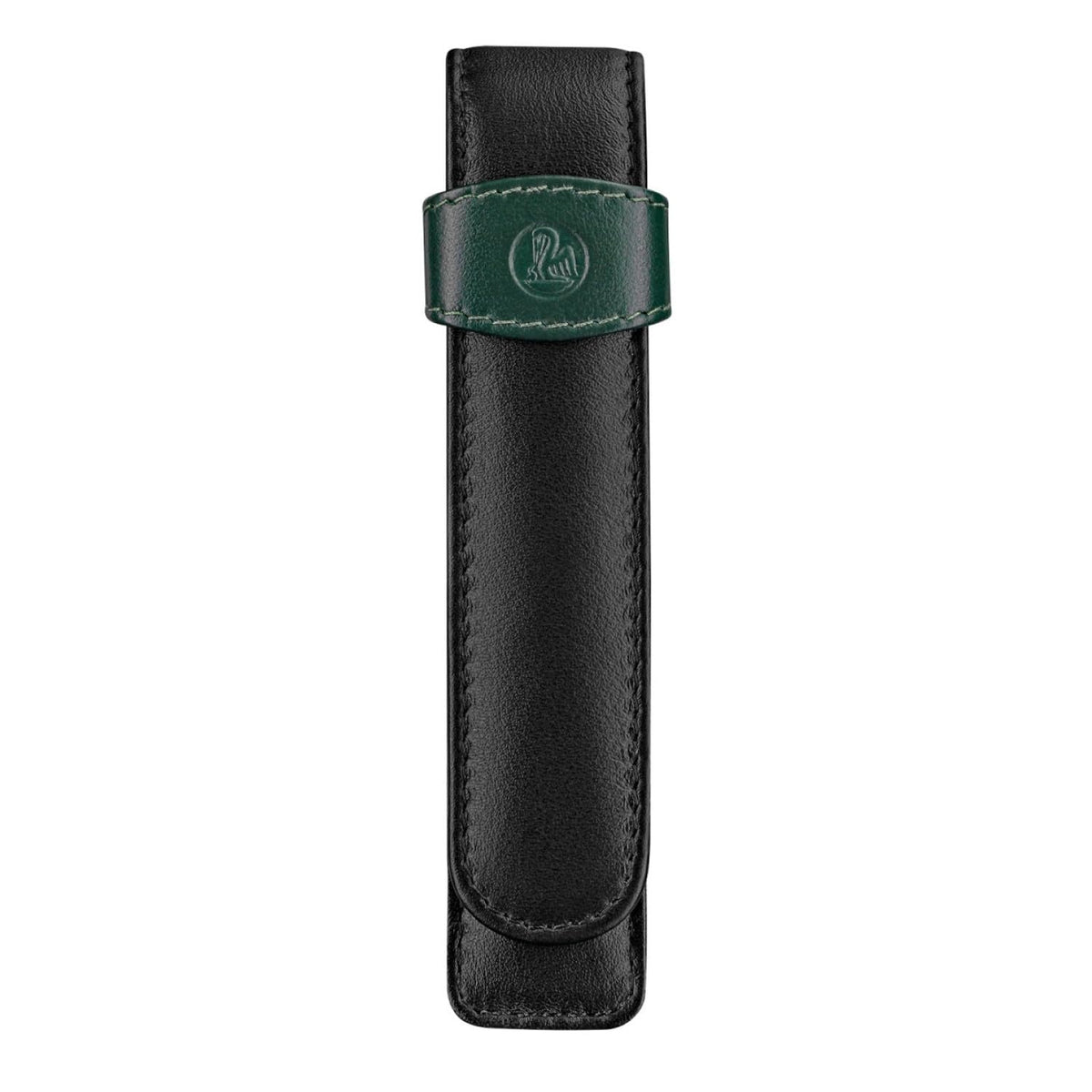 Pelikan 1-Pen Leather Pouch, Black/Green, 1 Each (923524)