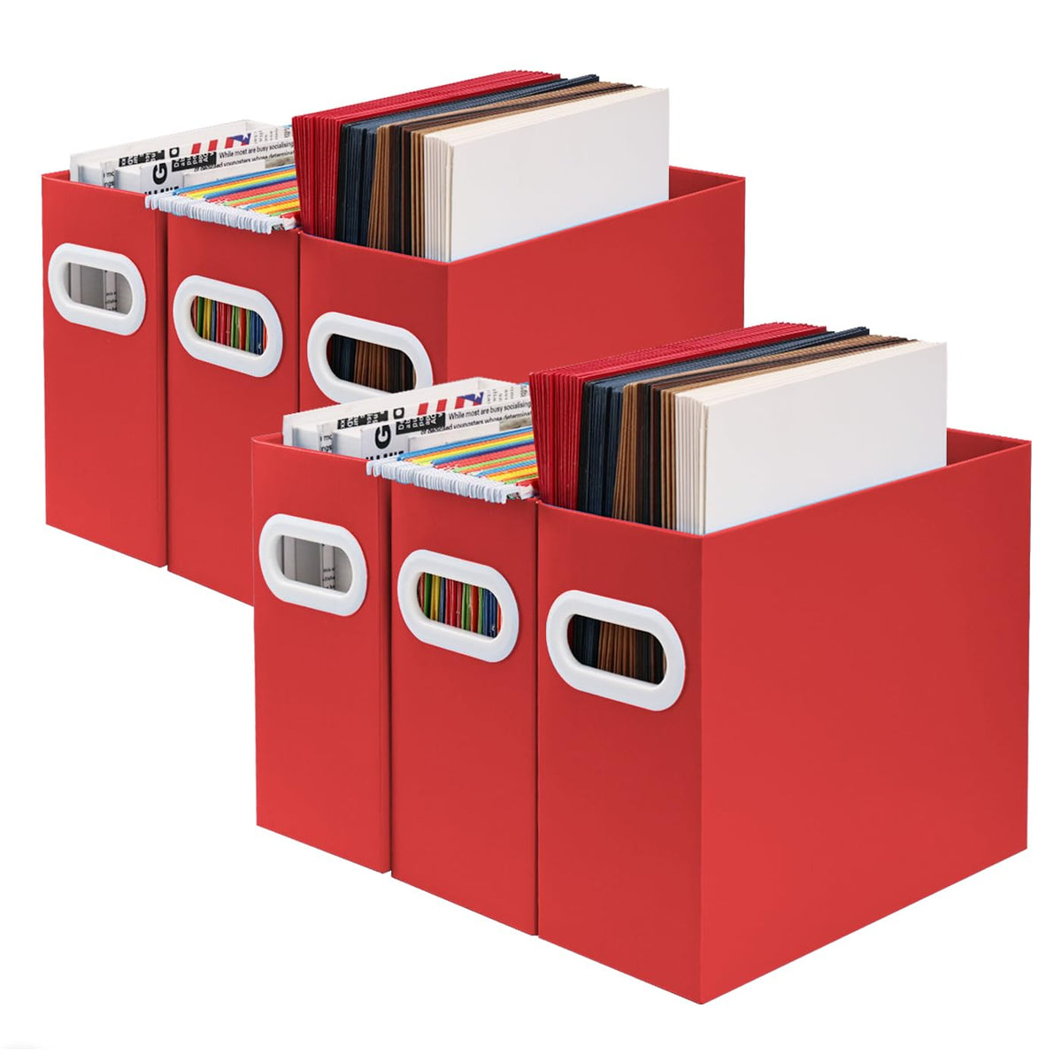 Aosric File Box for Hanging File Folders, Collapsible Cardboard Box