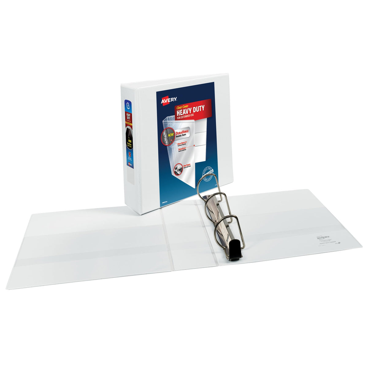 Avery Heavy-Duty View 3 Ring Binder, 3" Slant Rings, 1 White Binder