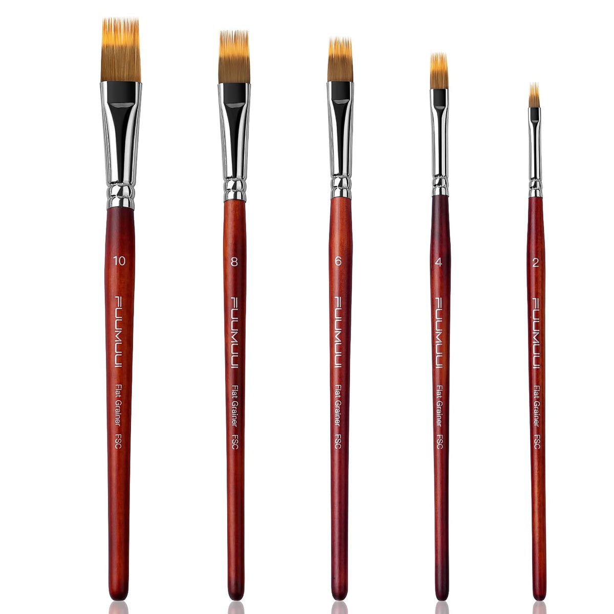 5pcs Dual-Layer Grainer Brush Set- Fuumuui Professional Synthetic Flat Comb Brushes for Unique