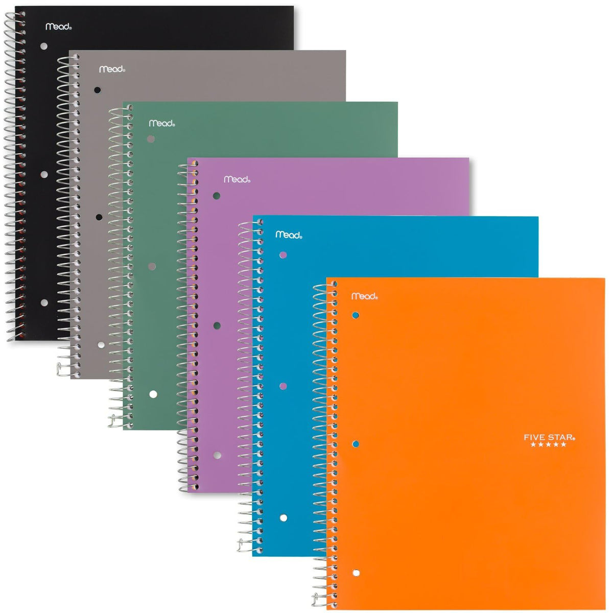 Five Star Spiral Notebook + Study App, 1 Subject, Graph Ruled Paper, Fights Ink Bleed, Water
