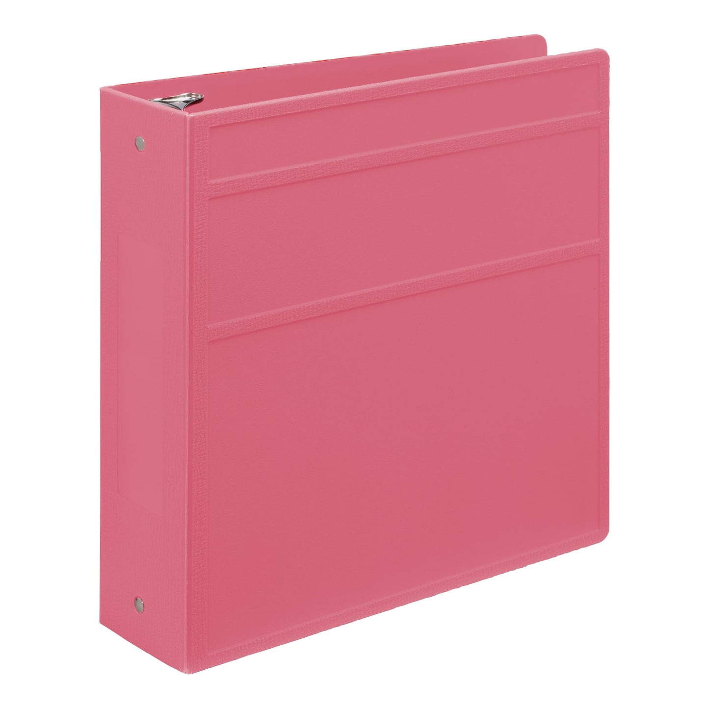 Carstens 3-Inch Heavy Duty 3-Ring Binder - Side Opening, Bubblegum Pink, Durable Plastic, Precision