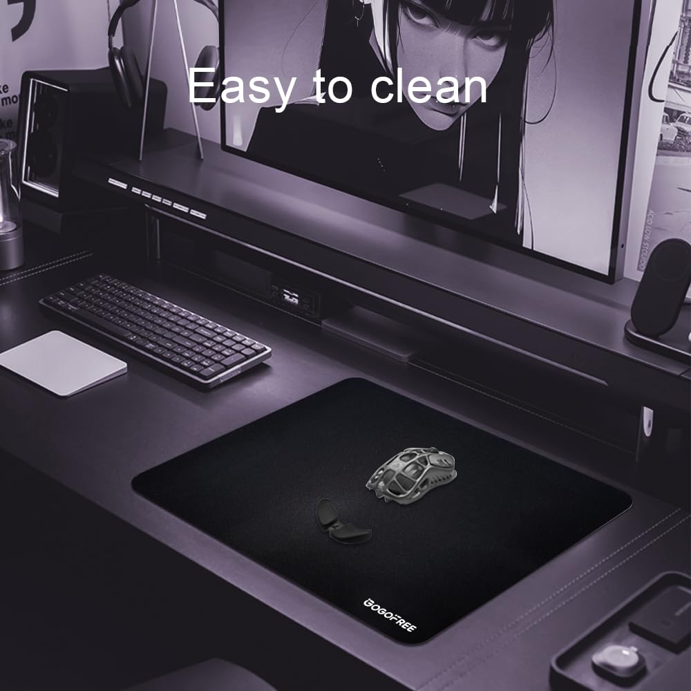 Glass Gaming Mouse Pad, Professional Esport Tempered Glass Mouse Pad Ultra-Smooth Micro-Etched