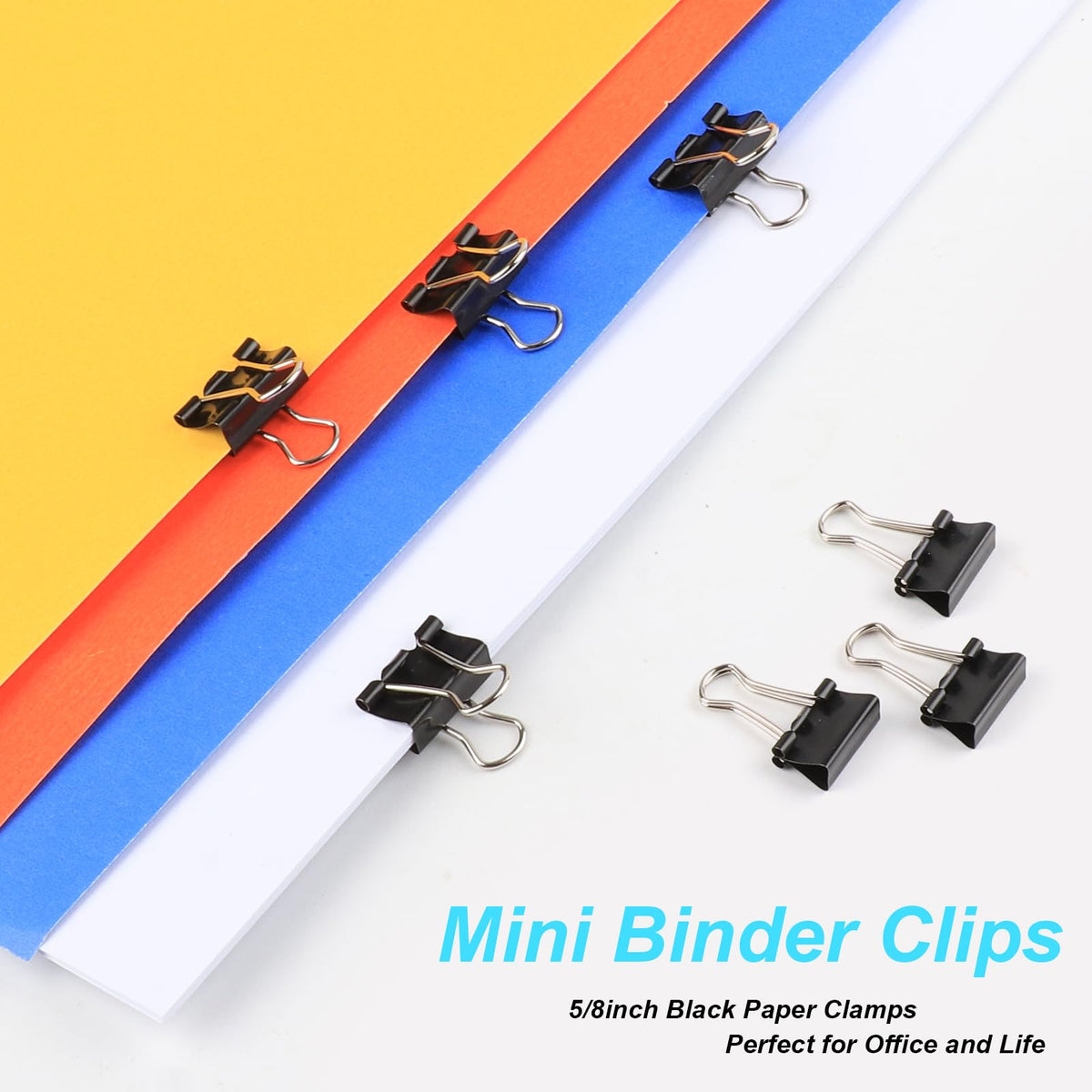 Ufmarine Mini Binder Clips, 144 Pcs Small Binder Clips 15mm, Small Paper Clips for Office Supplies