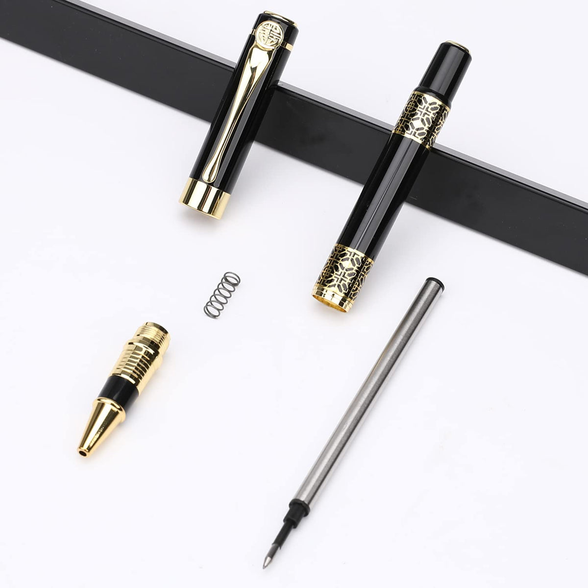 YIVONKA Ballpoint Pen Black Refill,Classical retro style Luxury Pen,Best Ball Pen Gift Set for Men
