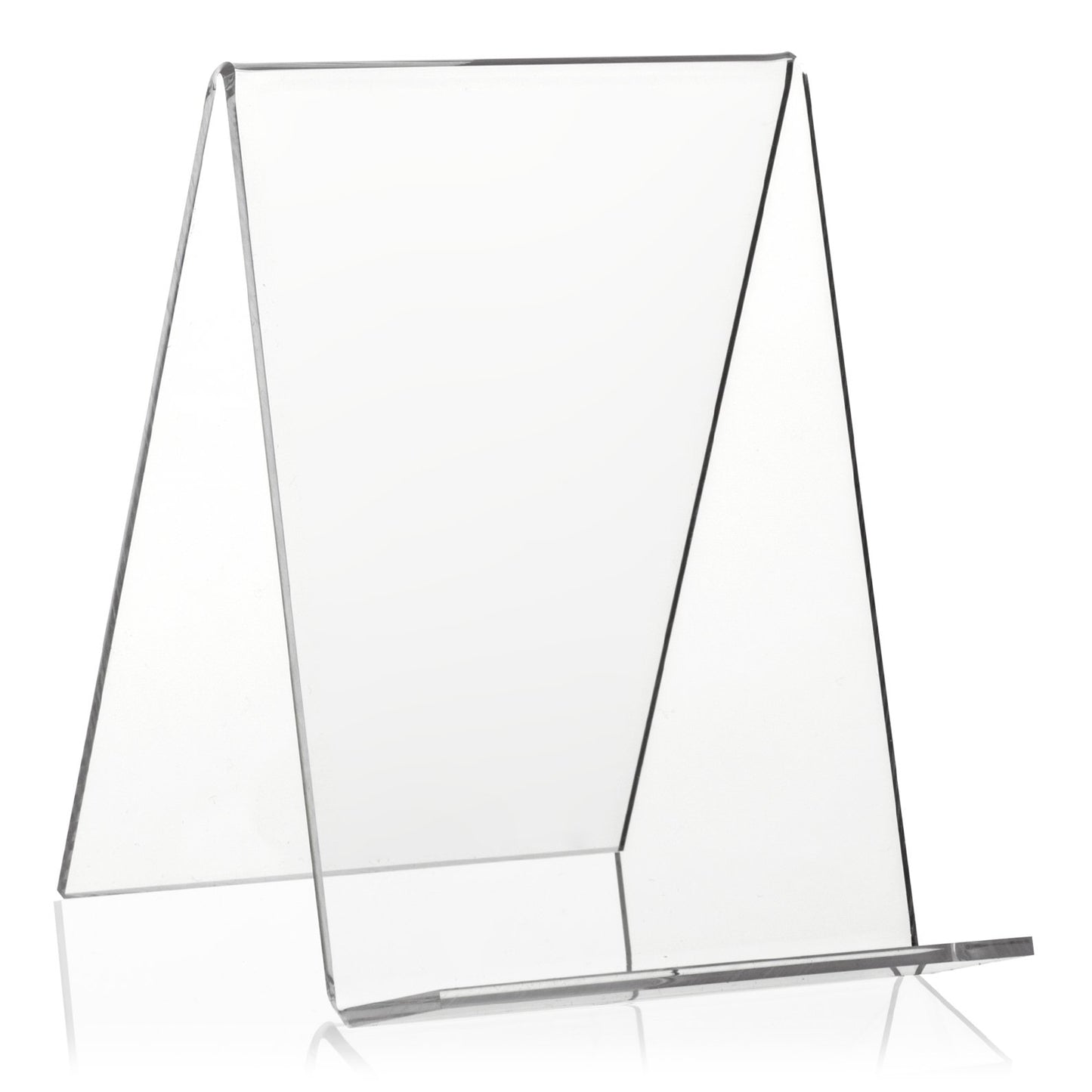 VITAdisplays Plexiglas Book Stand/Stand in DIN A6 Format, Transparent Acrylic, 3.0 mm / Open