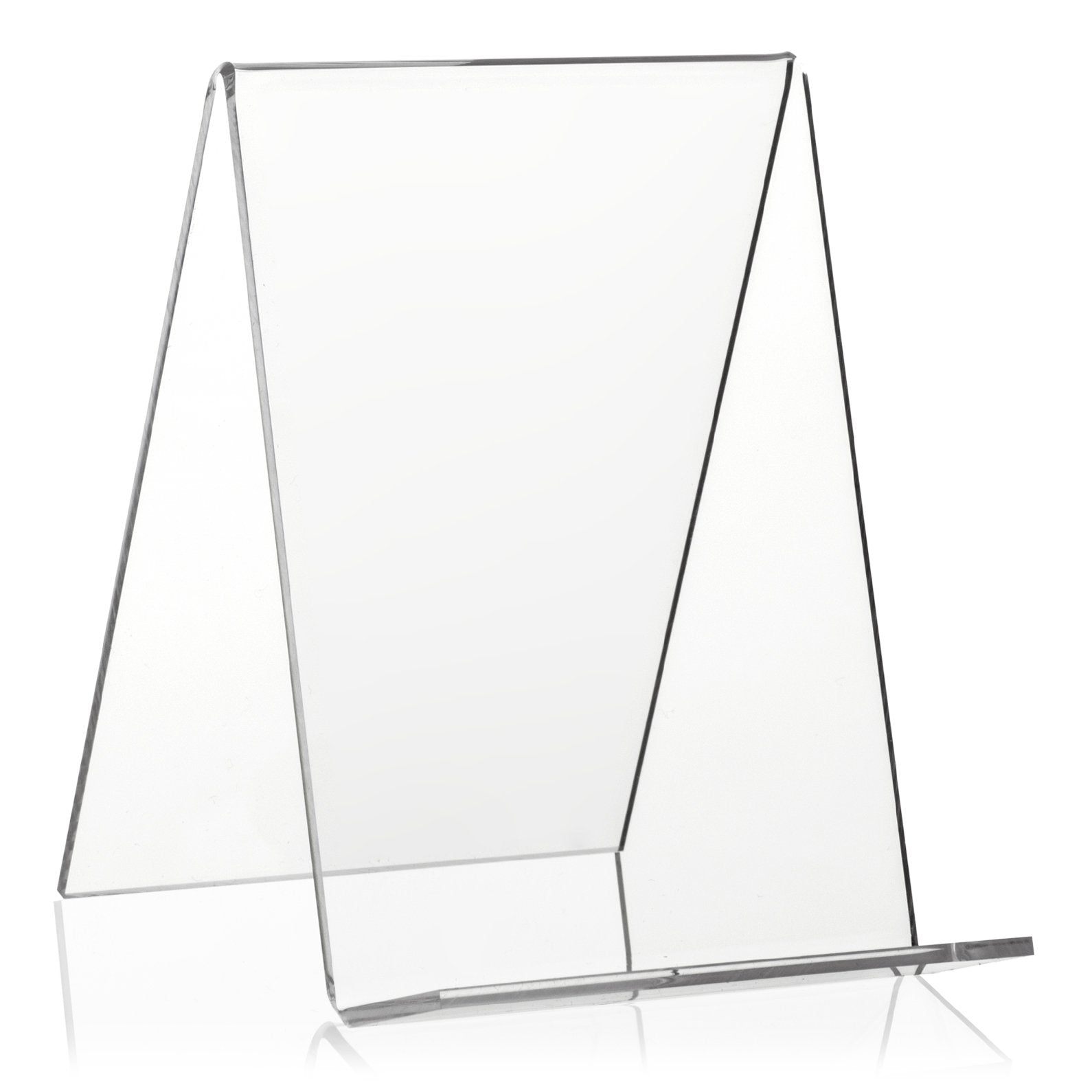 VITAdisplays Plexiglas Book Stand/Stand in DIN A6 Format, Transparent Acrylic, 3.0 mm / Open