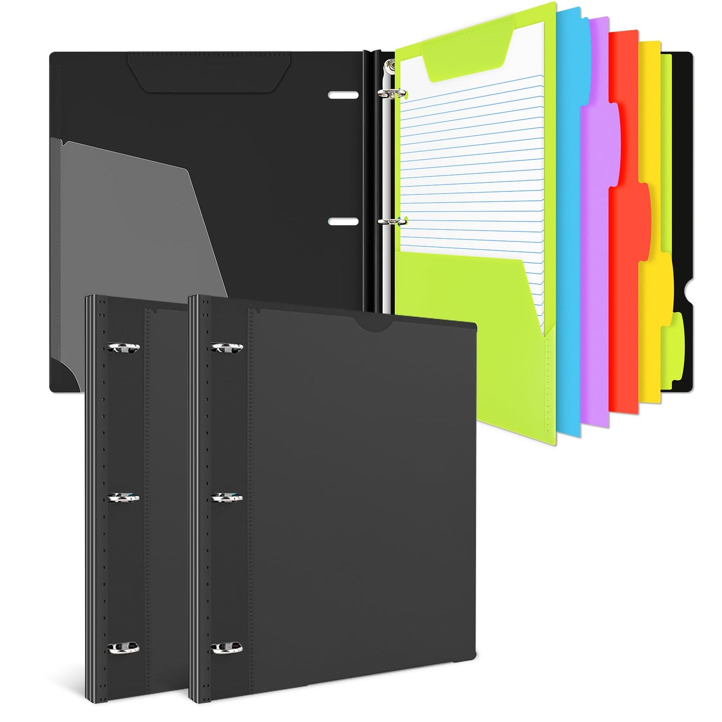 INFUN All-in-one Telescoping Binder Notebook - 2 PCS- Refillable 3 Ring Notebook Binder with 1