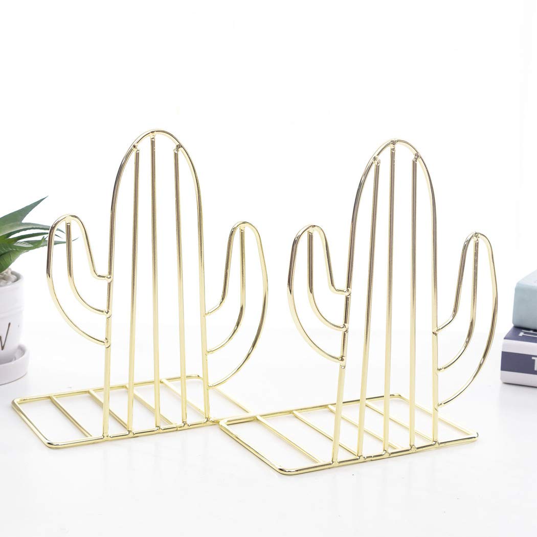 SIPLIV Creative Minimalist Style Bookends Metal Adjustable Books Holder Stand Book Rack Desk