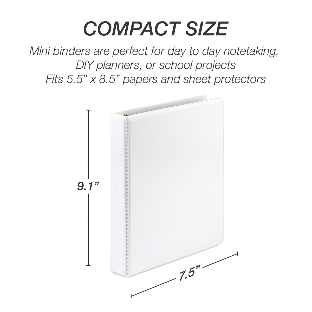 Samsill Durable 1 Inch Mini 3 Ring Binder, Round Ring Binder, Holds 5.5 x 8.5 Inch Documents