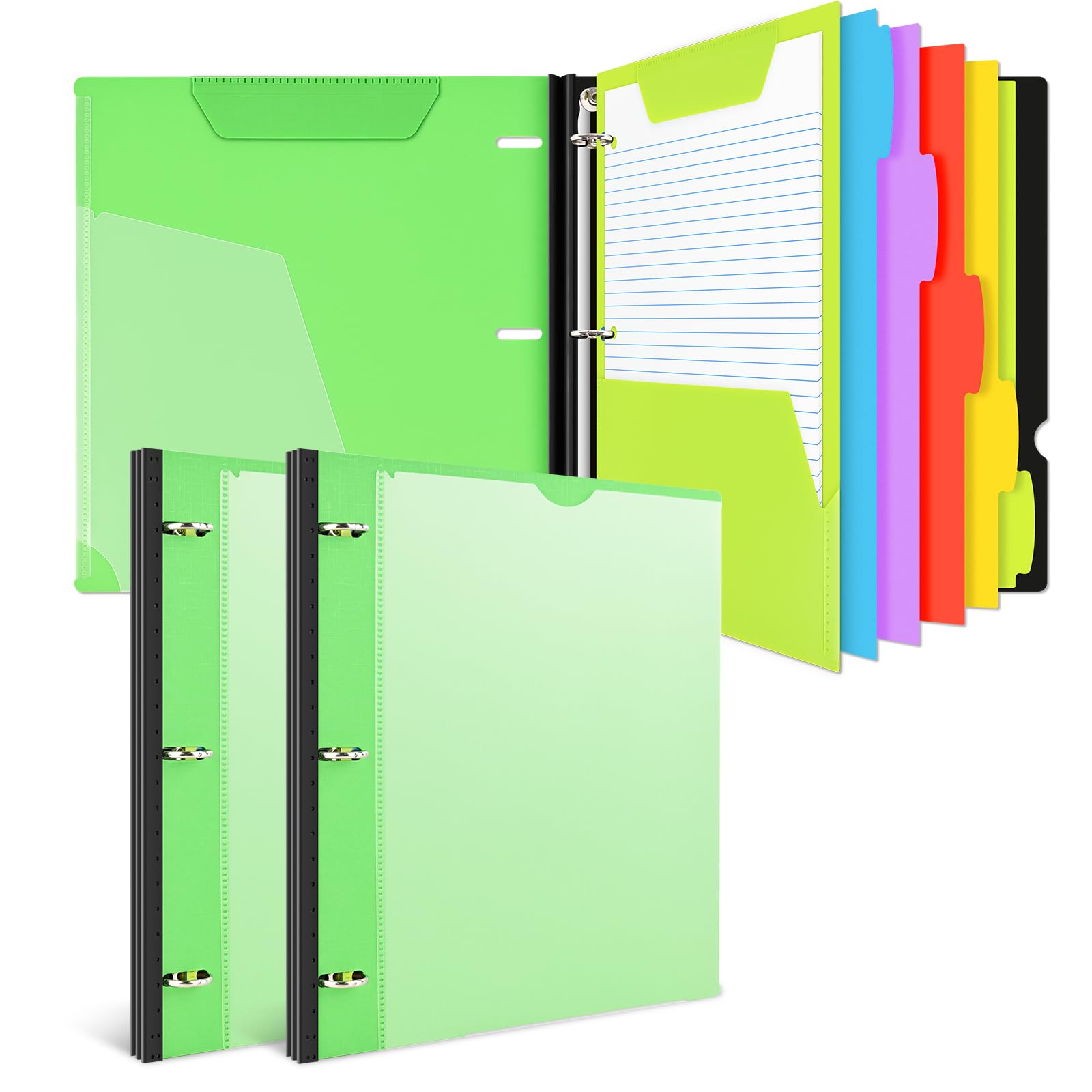 INFUN All-in-one Telescoping Binder Notebook - 2PCS，Refillable 3 Ring Notebook Binder with 1