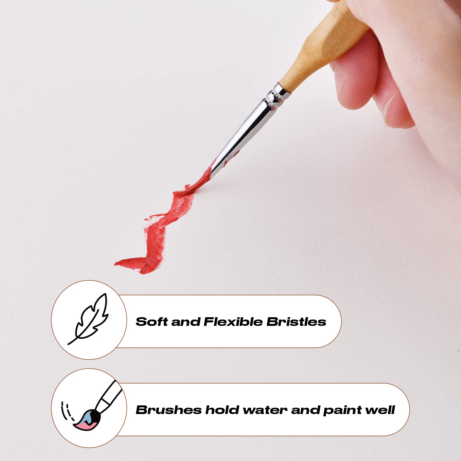 Golden Maple Miniature Paint Brushes, 15PC Model Brushes Micro Detail Paint Brush Set, Fine