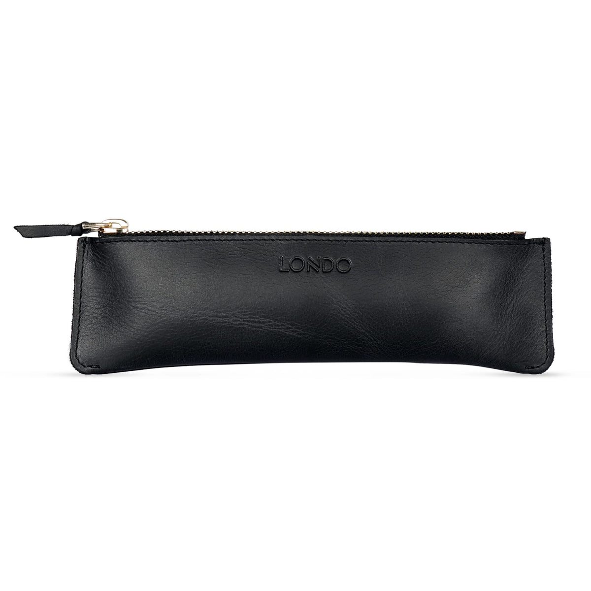 Londo Genuine Leather Pen Case with Zipper Closure, Pencil Pouch Stationery Bag