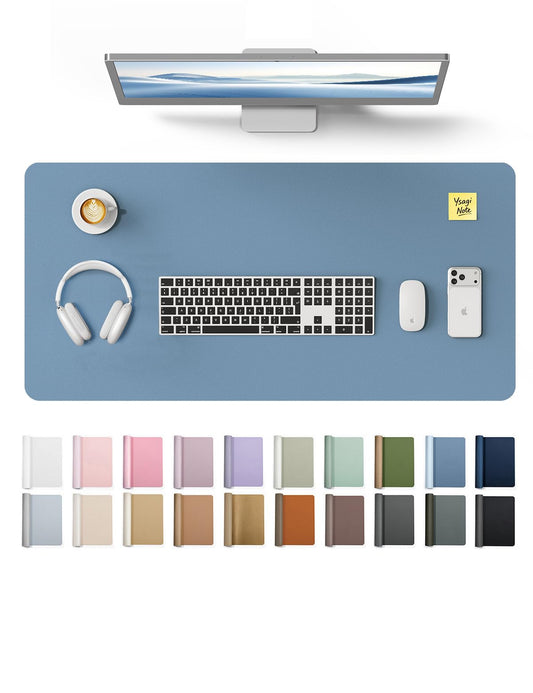 YSAGi Leather Desk Protector, Office Mat, Large Mouse Mat, Non-Slip PU Leather Blotter, Laptop Desk